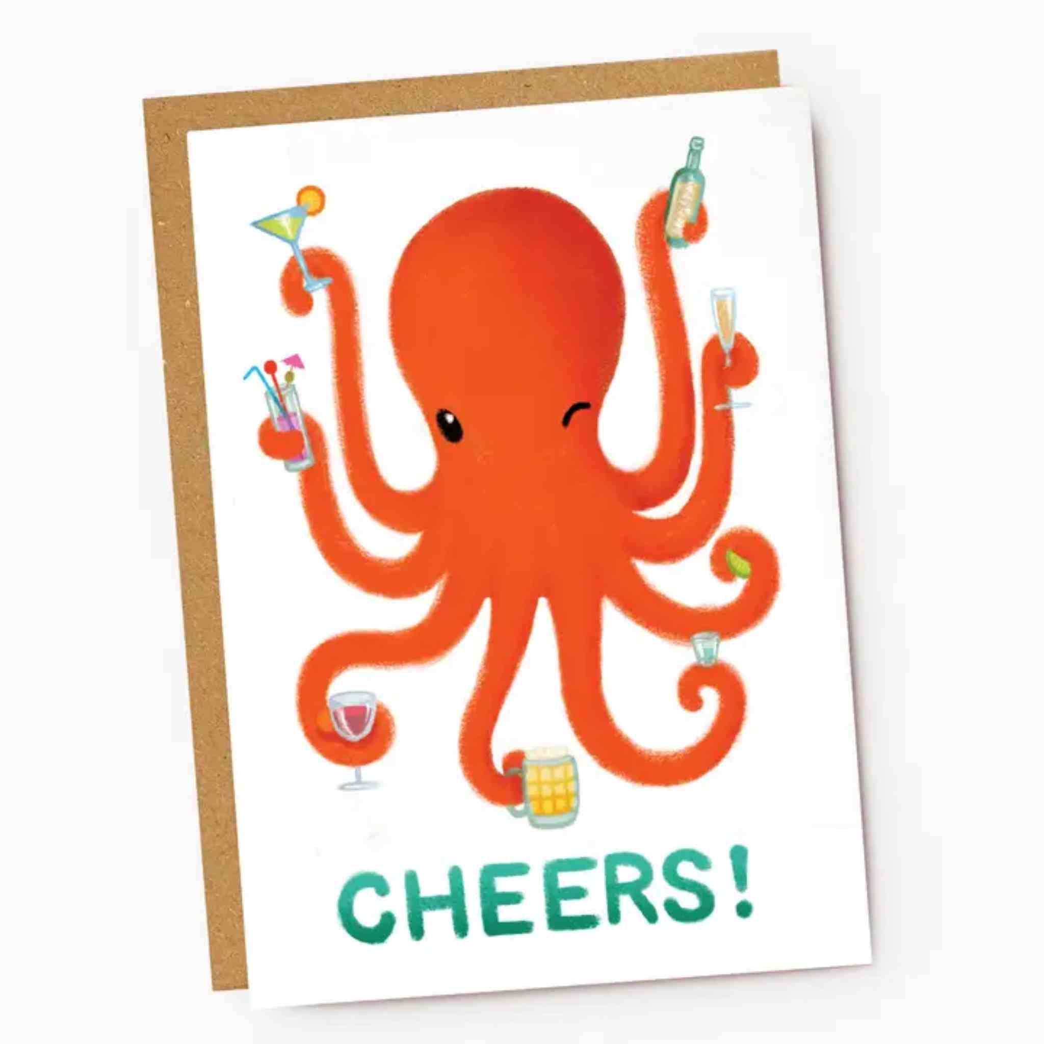 Cheers, Octopus Celebration Card