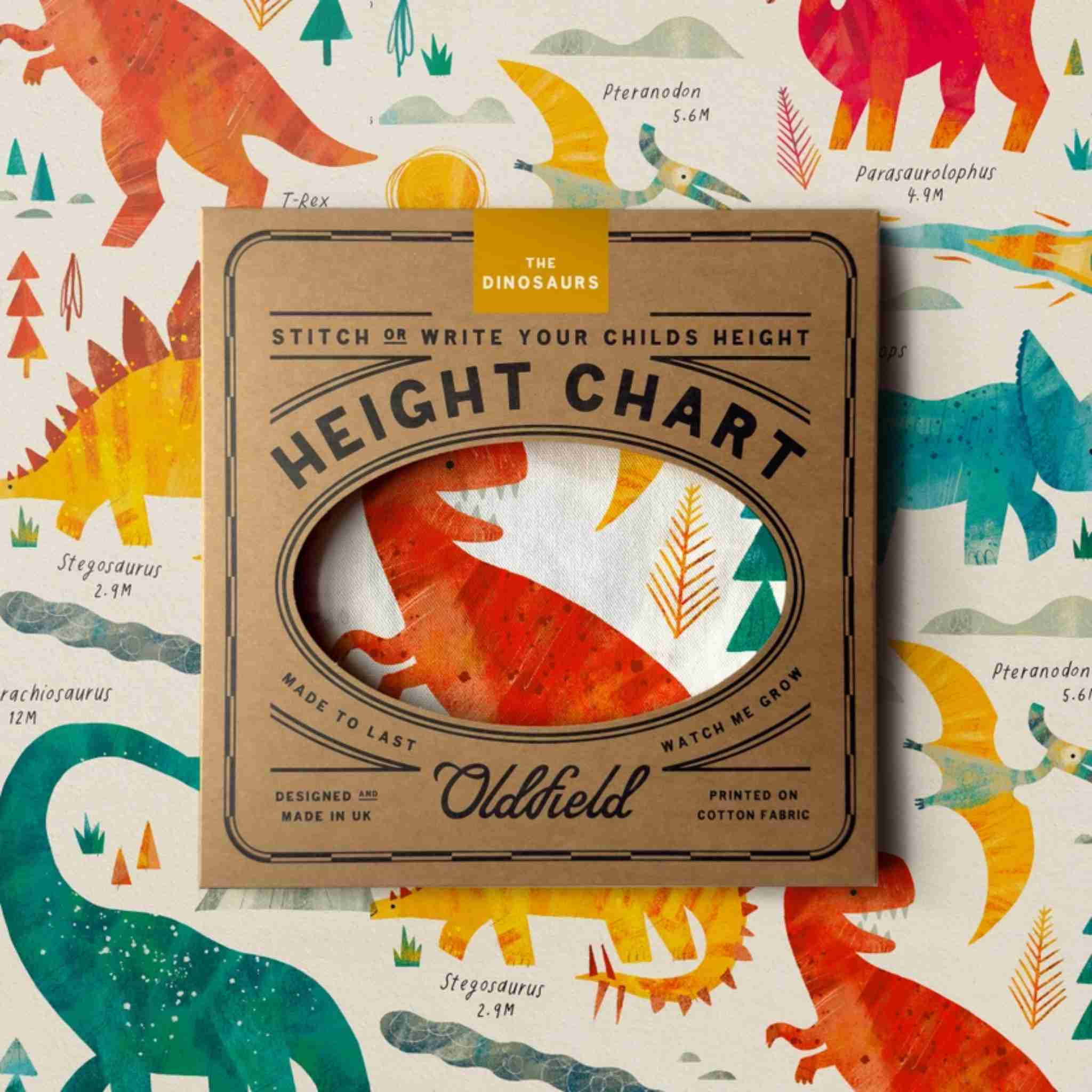 Children's Fabric Height Chart | Dinosaur