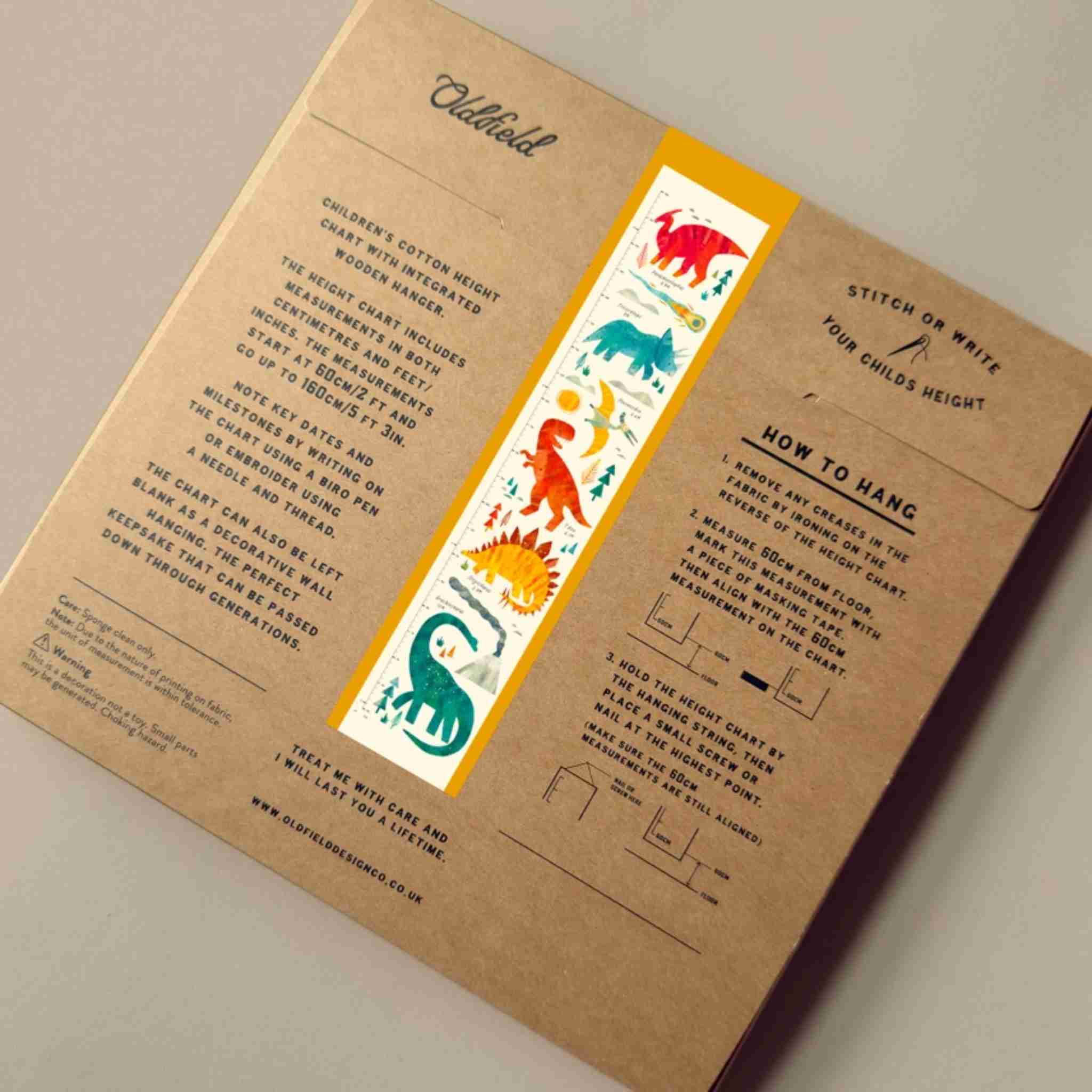 Children's Fabric Height Chart | Dinosaur