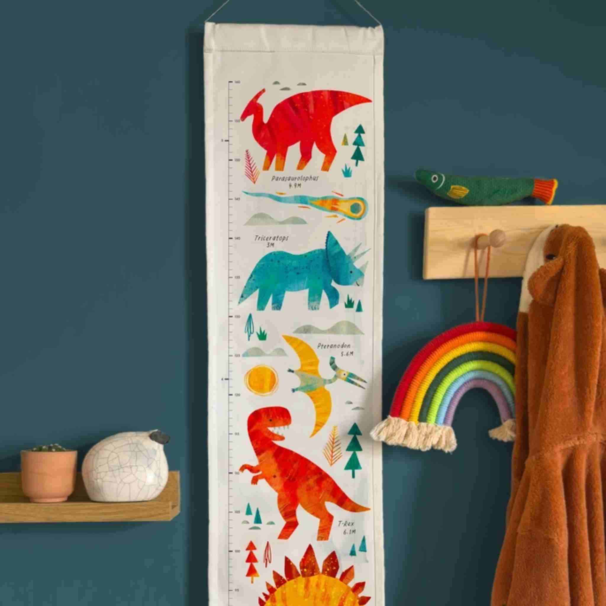 Children's Fabric Height Chart | Dinosaur