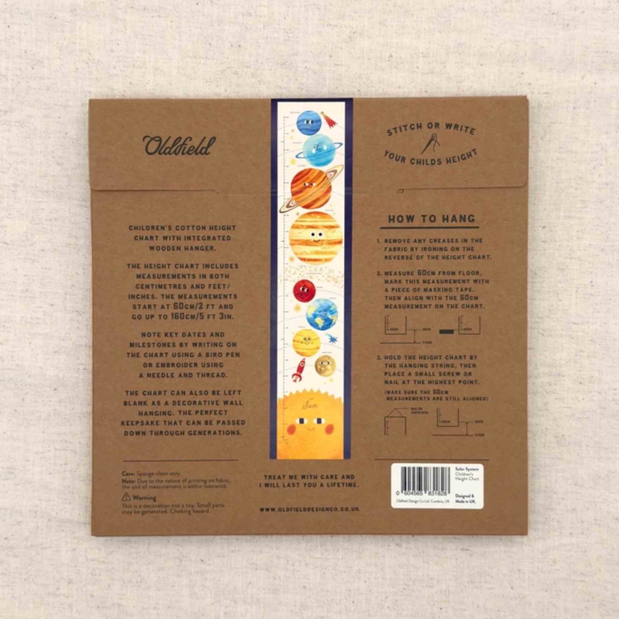 Children's Fabric Height Chart | Solar System