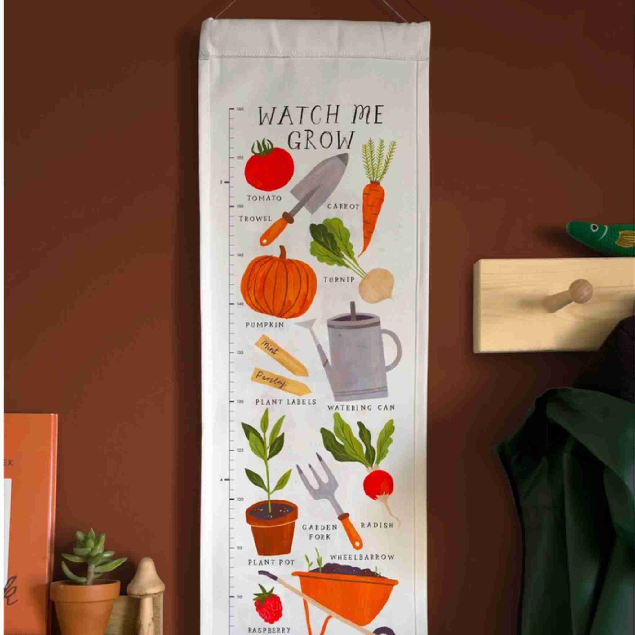 Children's Fabric Height Chart | Vegetable Patch