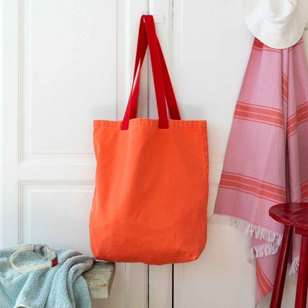 Coral Cotton Tote Bag