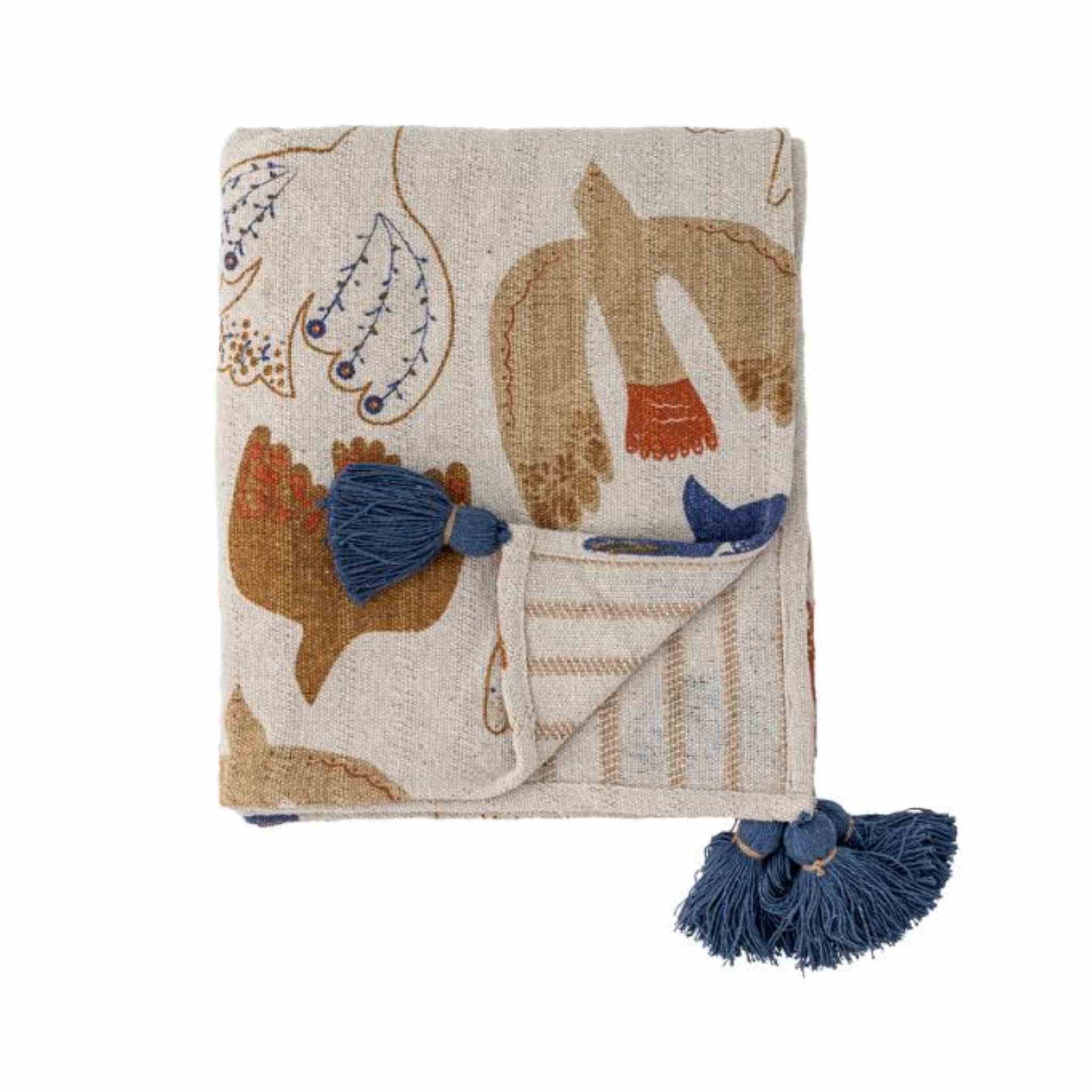 Cosy Birds Cotton Throw
