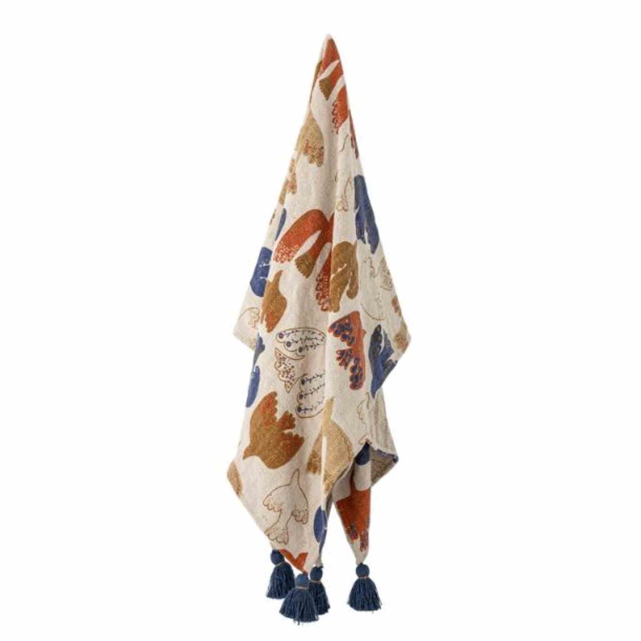 Cosy Birds Cotton Throw