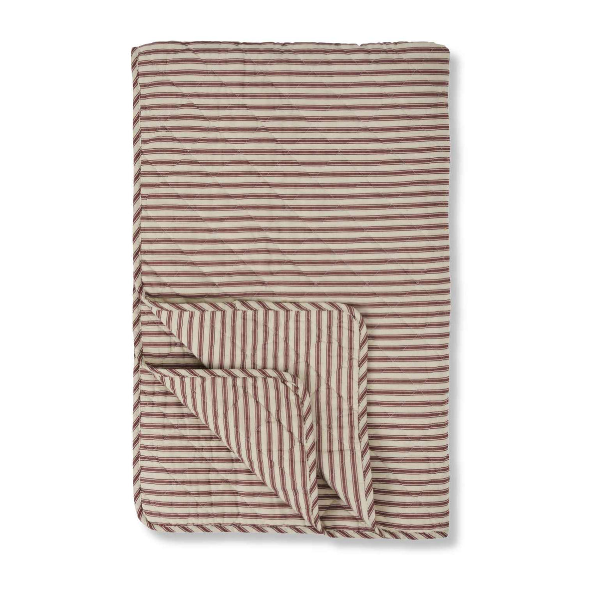 Cotton Quilt | Sand & Dusty Plum Stripes