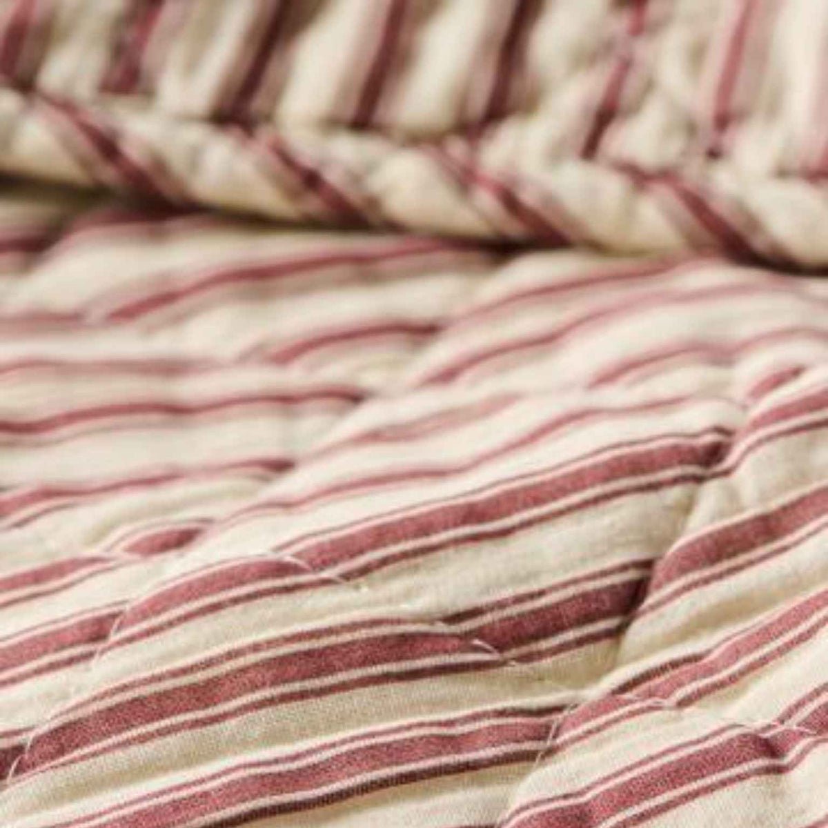 Cotton Quilt | Sand & Dusty Plum Stripes