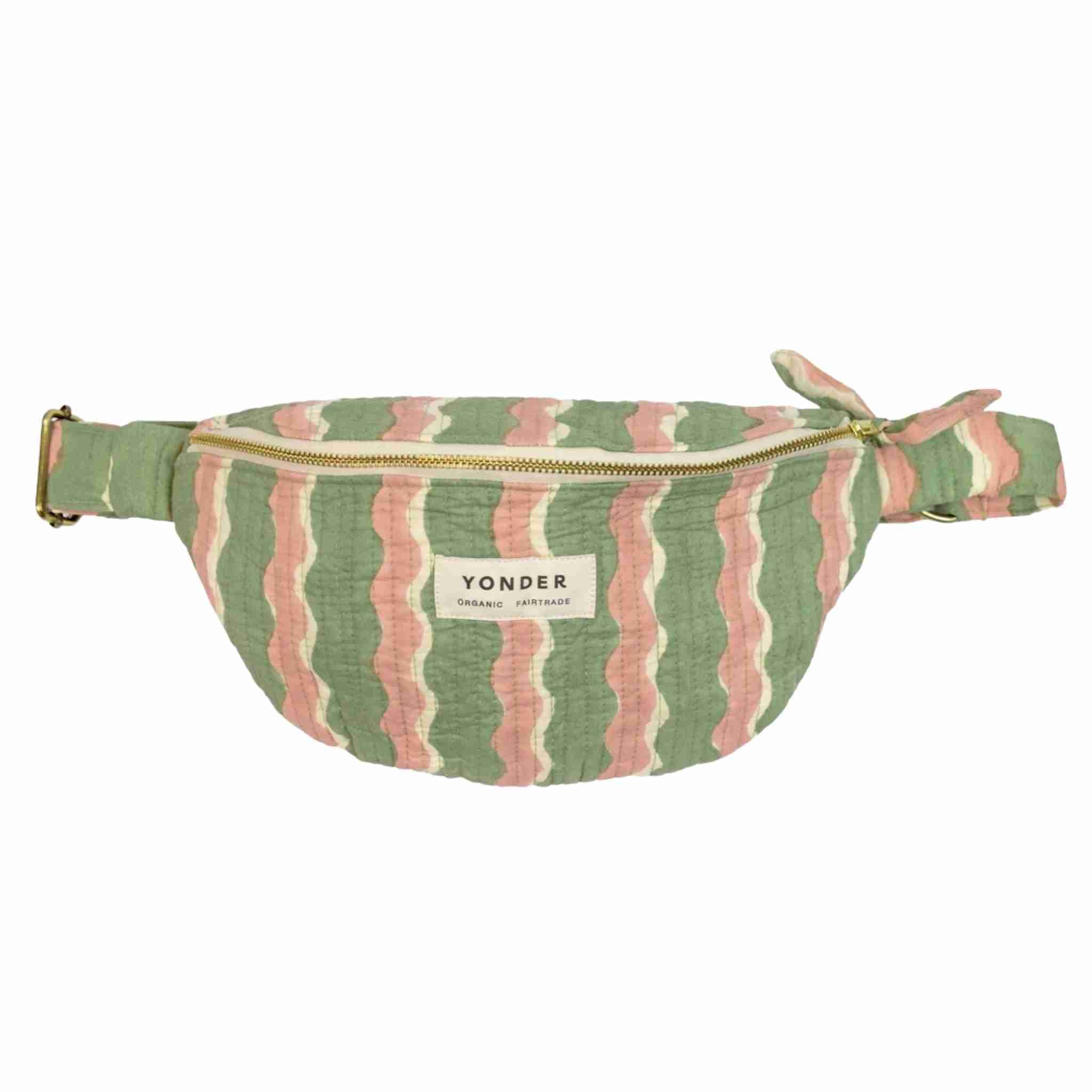 Cotton Quilted Bumbag | Whirly Mint