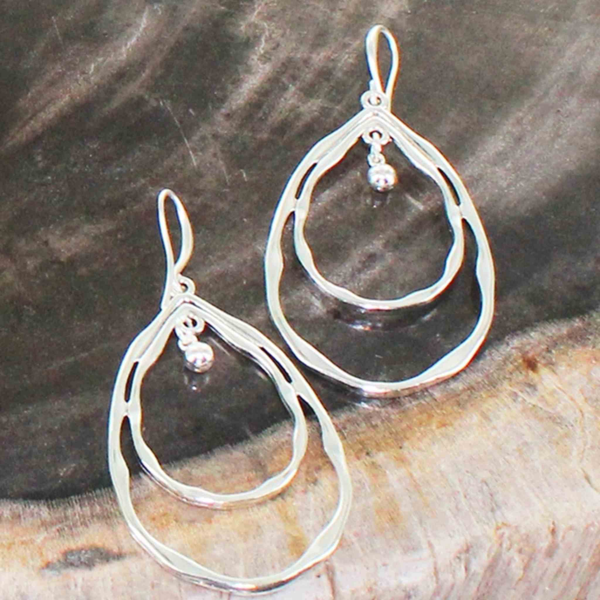 Double Ring Earrings | Silver-Plate