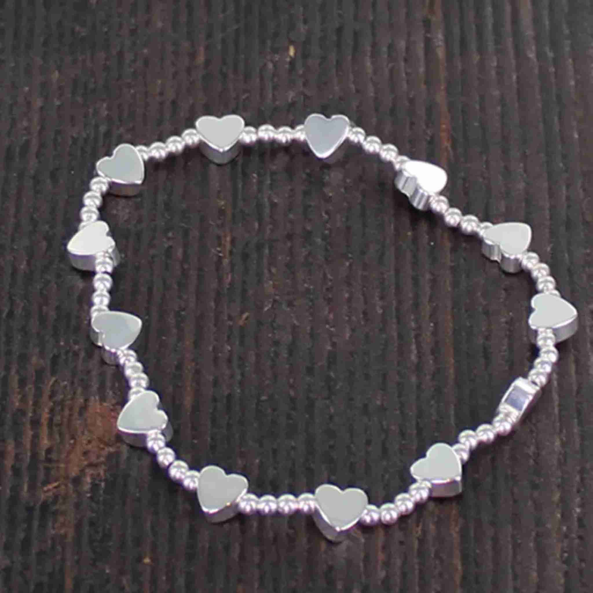 Elasticated Heart Bracelet
