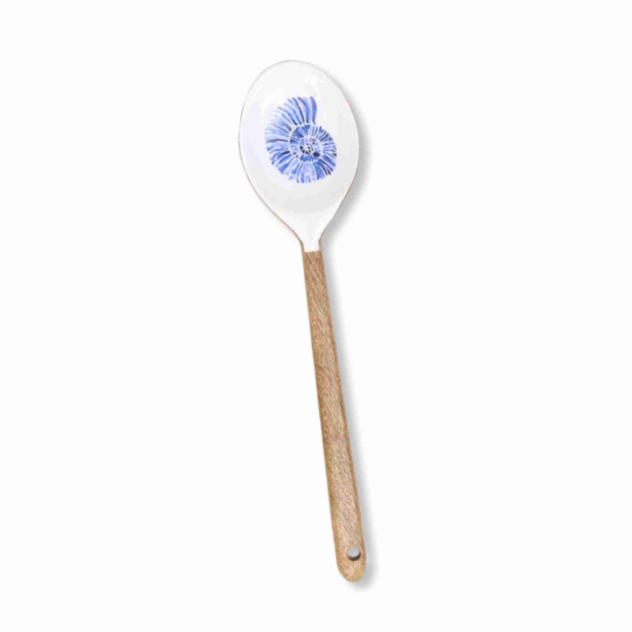 Enamelled Wooden Conch Shell Spoon