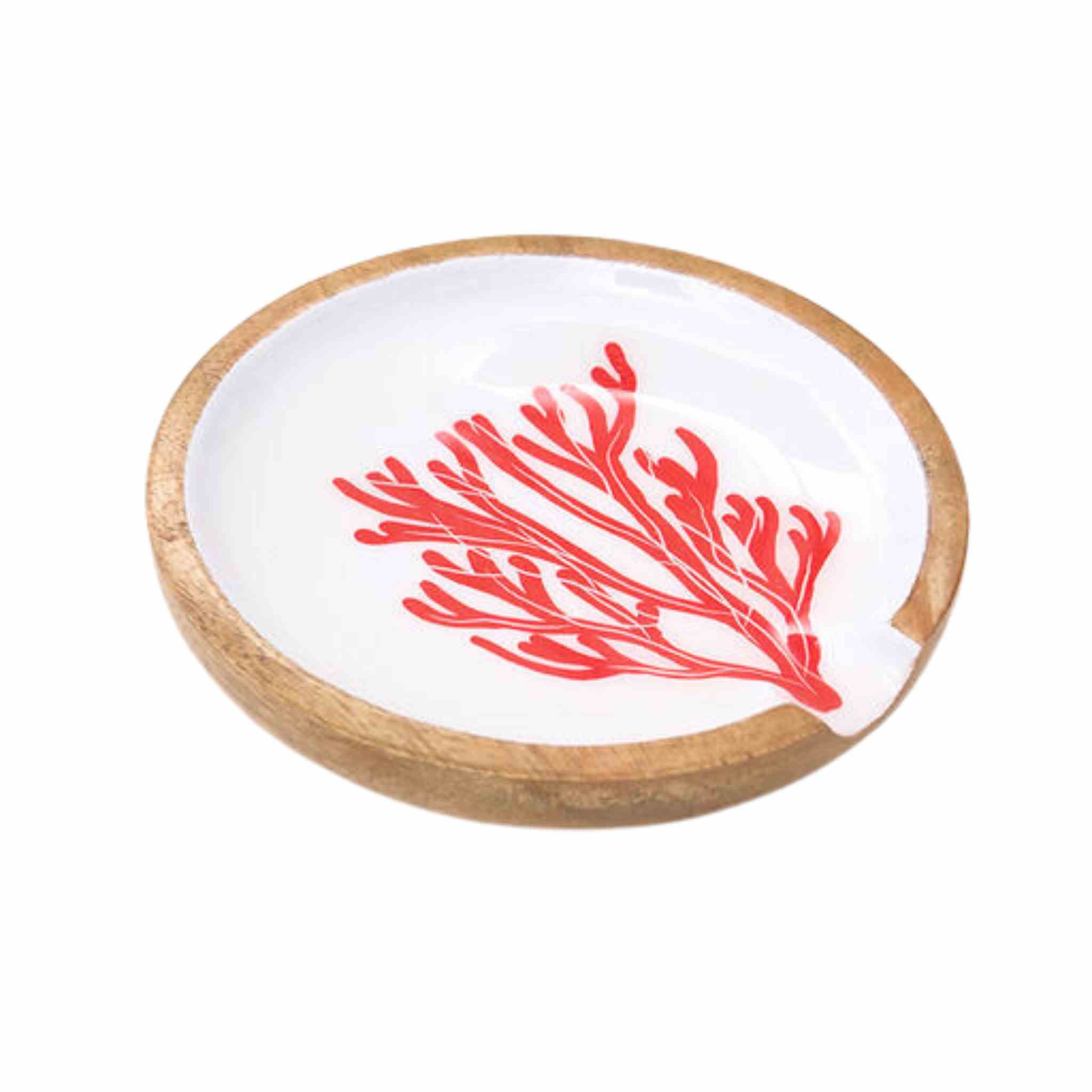 Enamelled Wooden Coral Spoon Rest