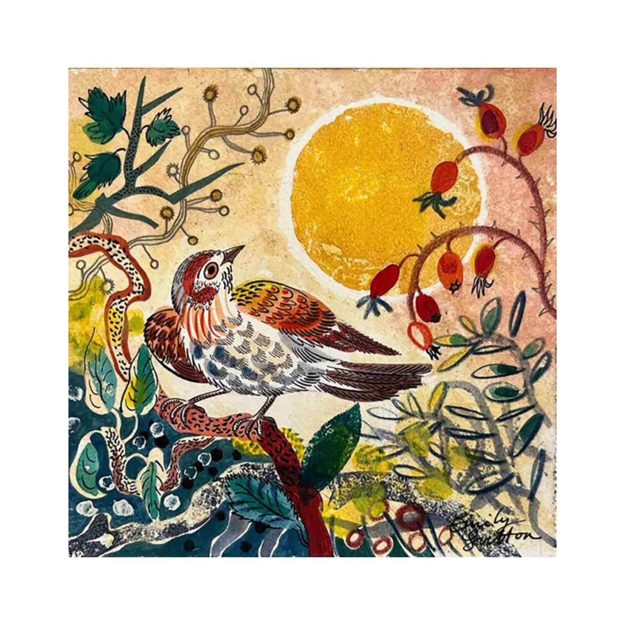 Finch and Berries Christmas Card | Pack of 6