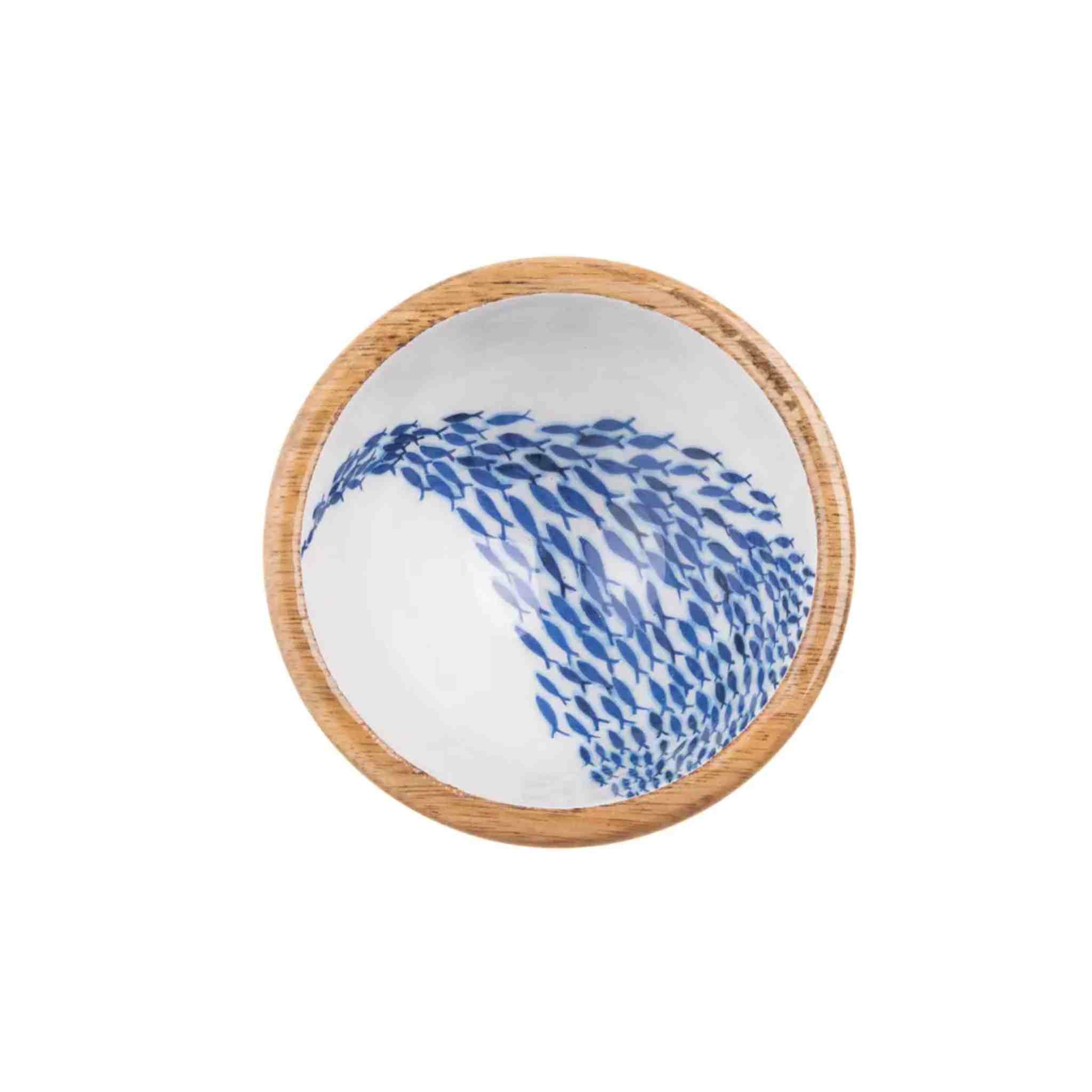 Fish Shoal Mango Wood Nut Bowl