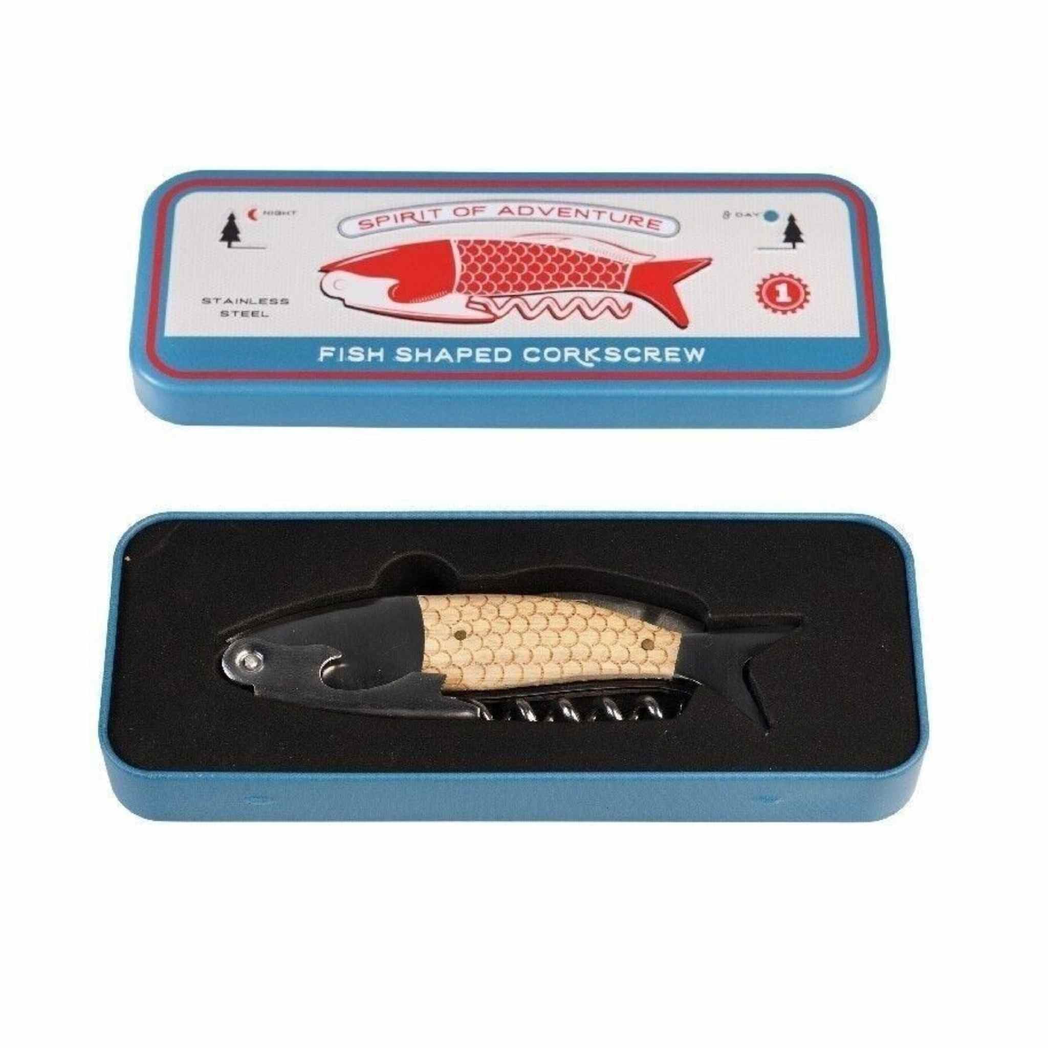 Fish Shaped Corkscrew in a Tin