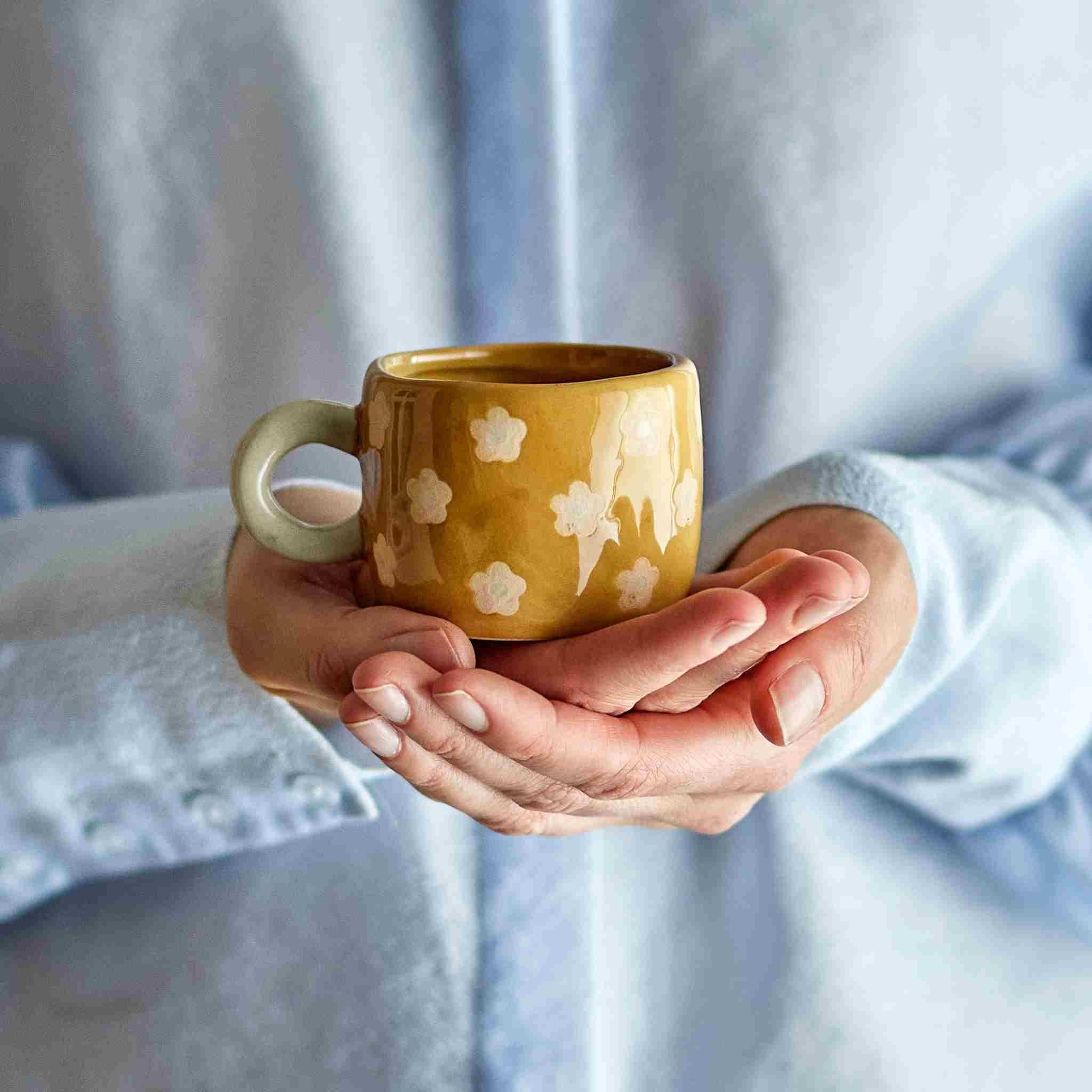 Floral Brown | Mini Stoneware Mug