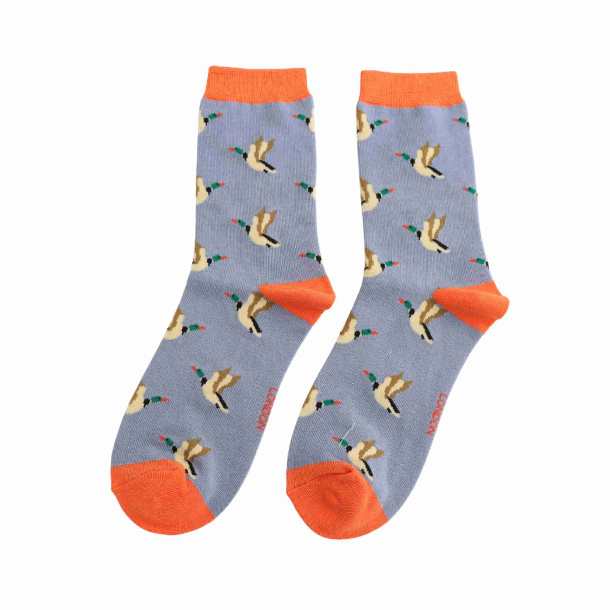 Flying Ducks Socks | Miss Sparrow | Denim
