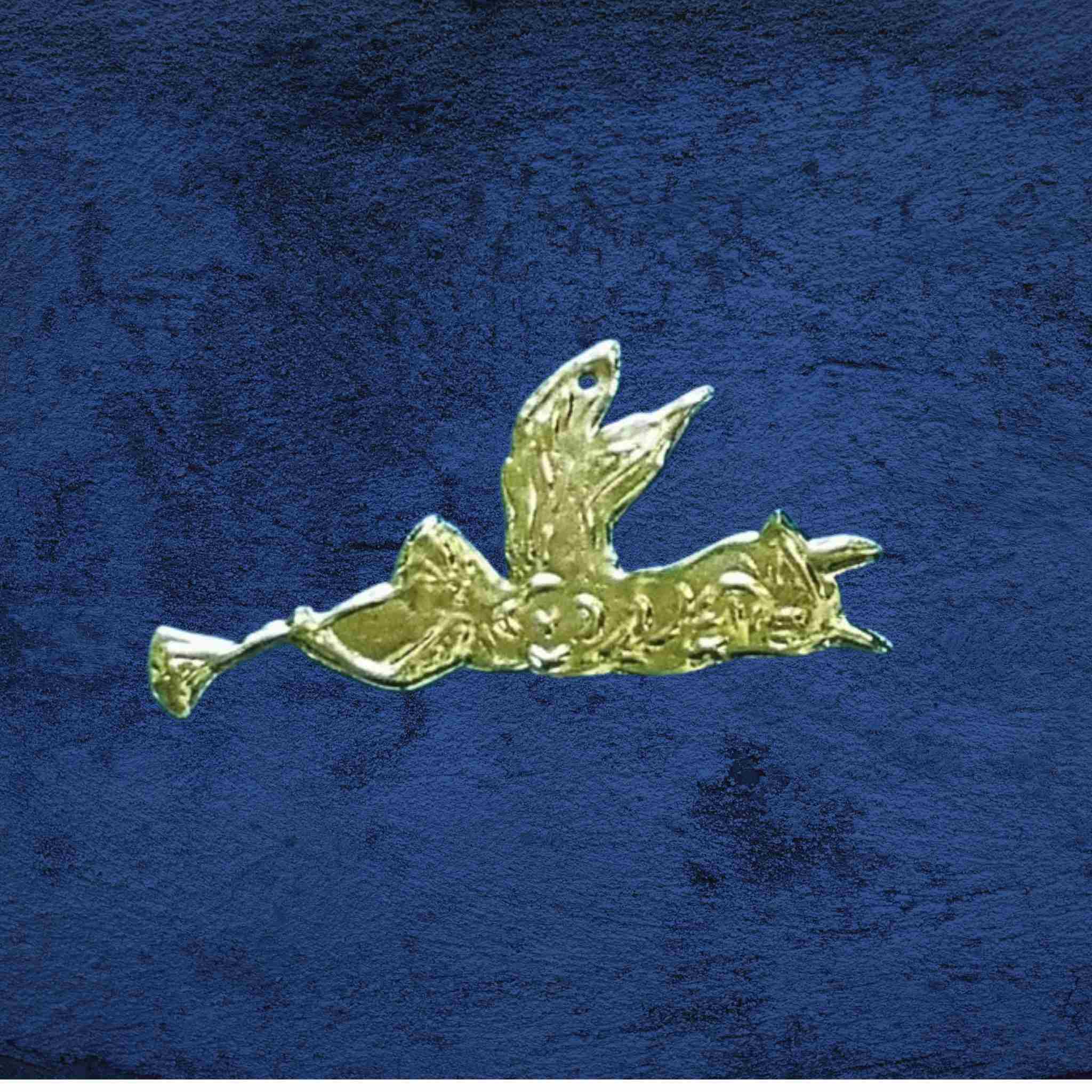 Flying Angel Mexicana Decoration | Antiqued Gold