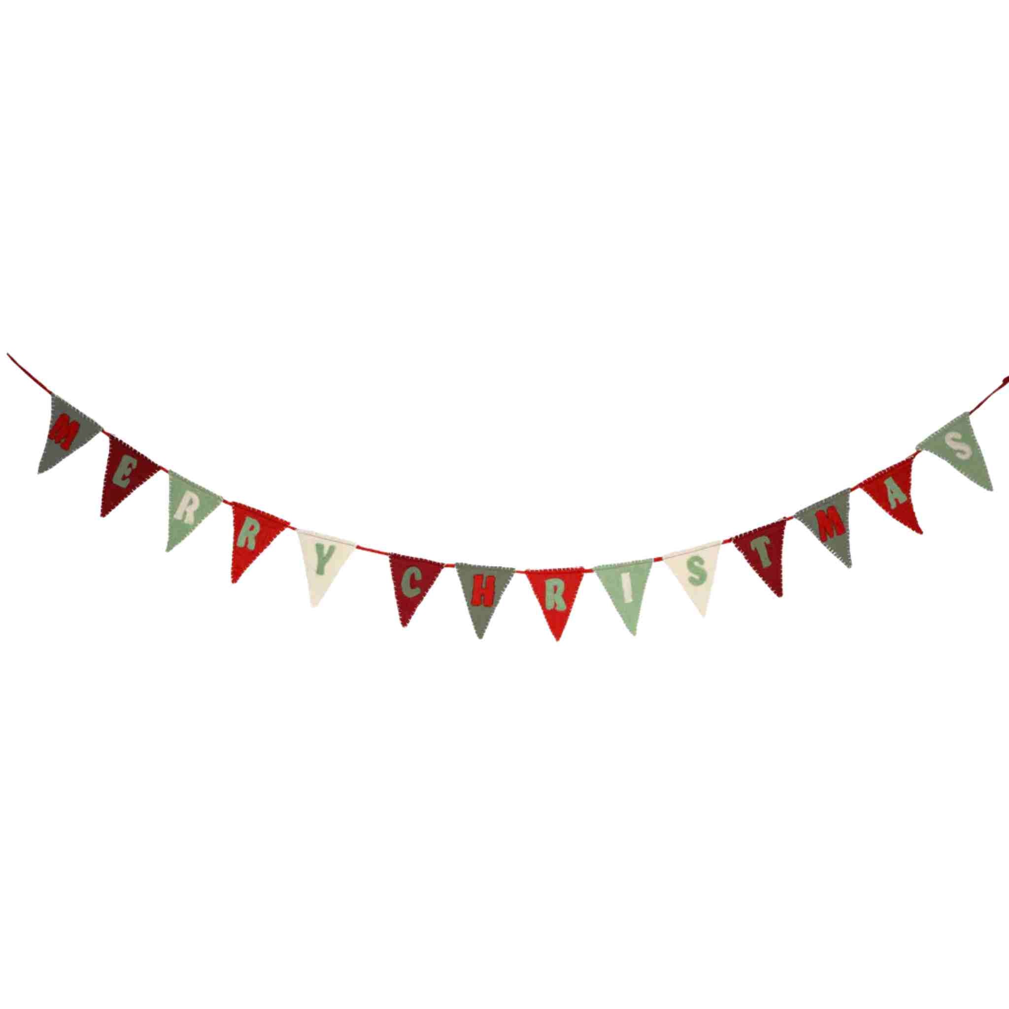 Folklore Merry Christmas Felt Bunting