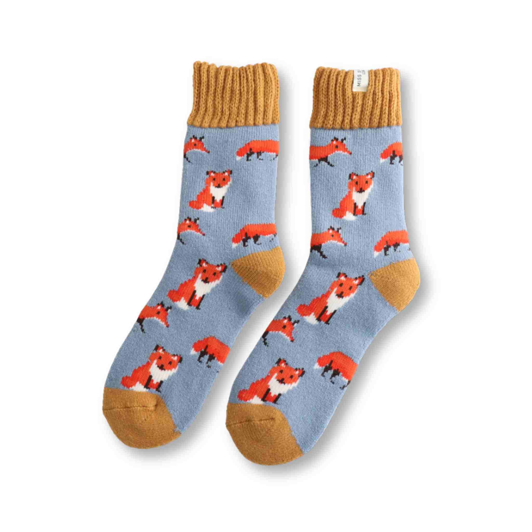 Fox Winter Socks | Powder Blue