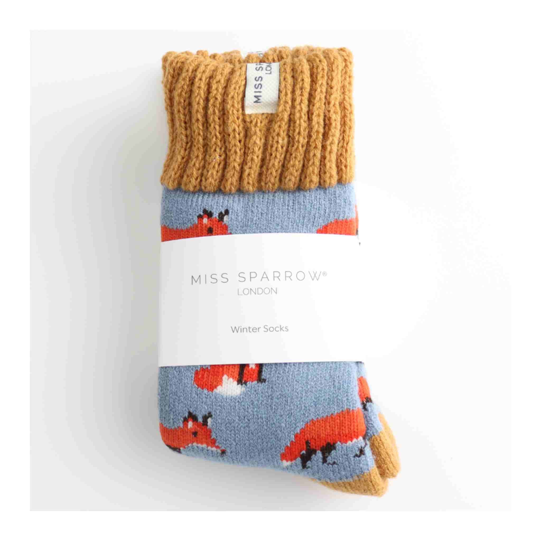 Fox Winter Socks | Powder Blue