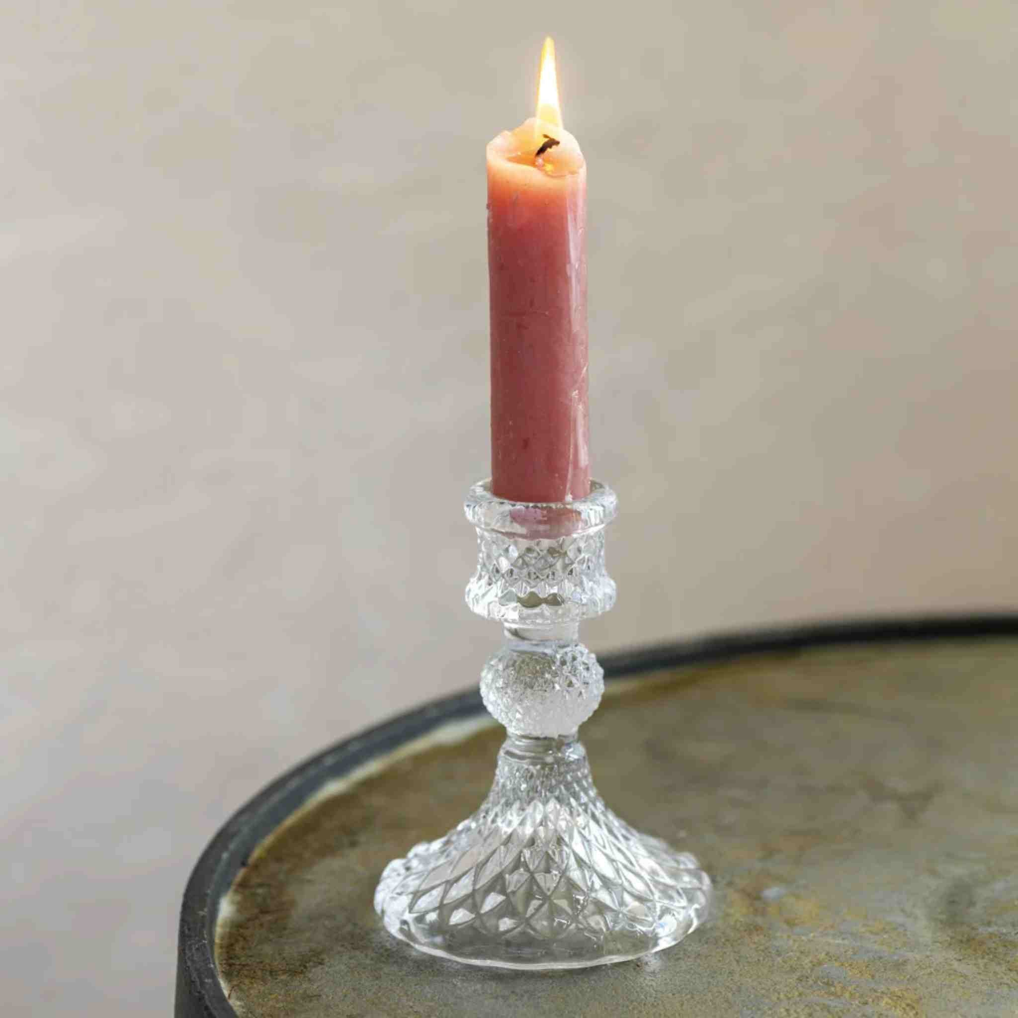 Clear Glass Candlestick