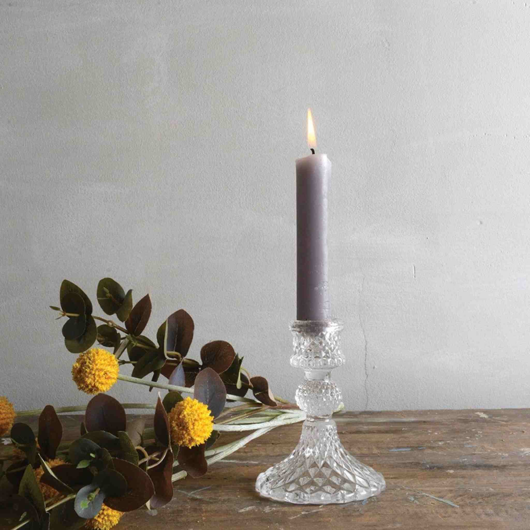 Clear Glass Candlestick
