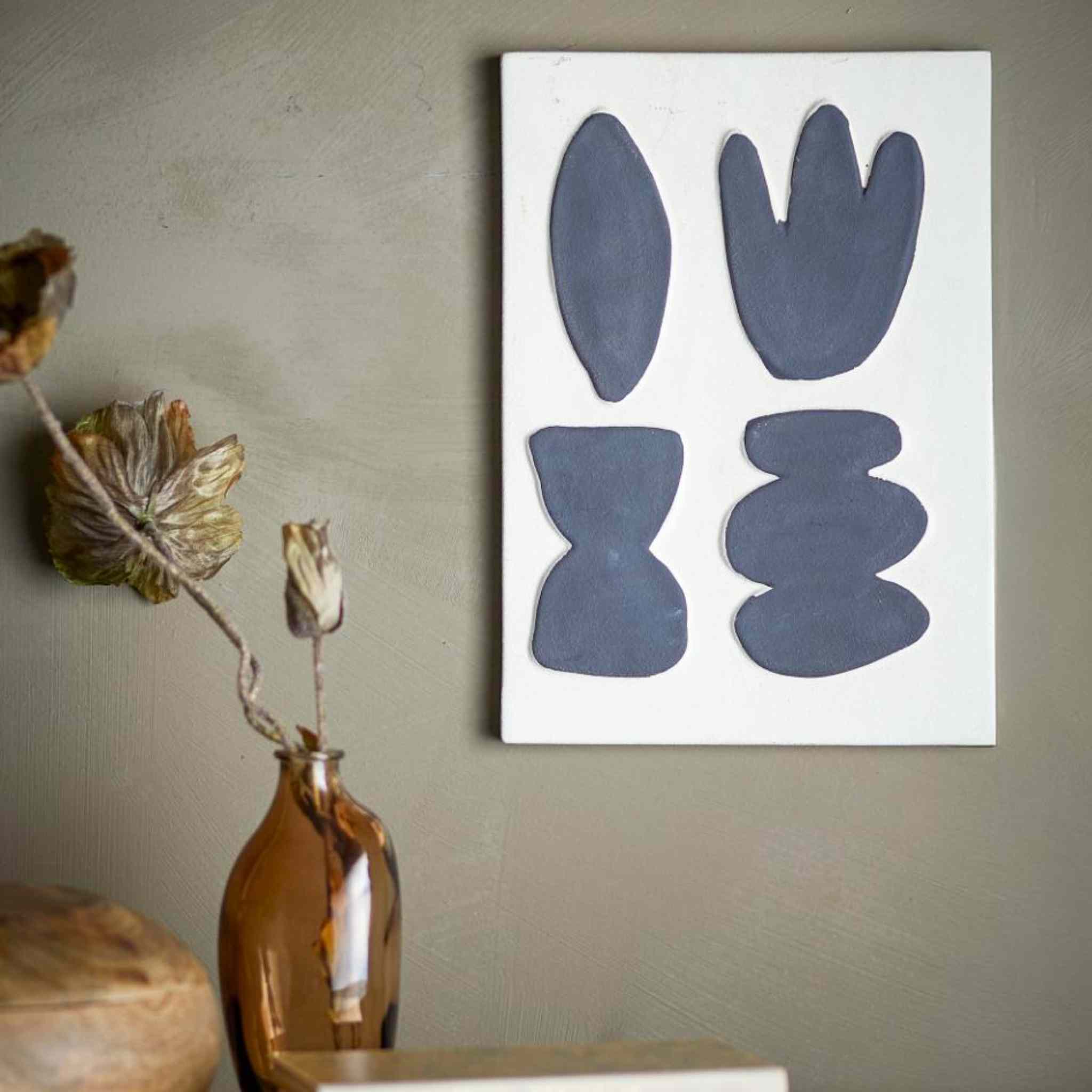 Graphic Stoneware Wall Decor