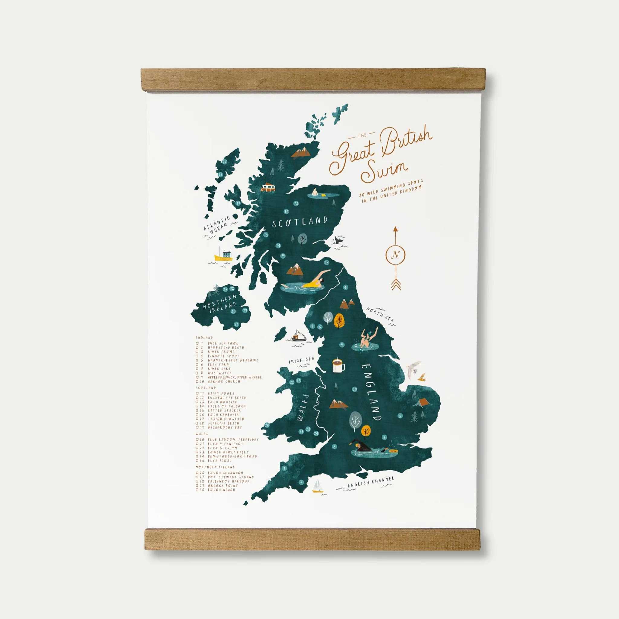 Great British Swim Wall Print