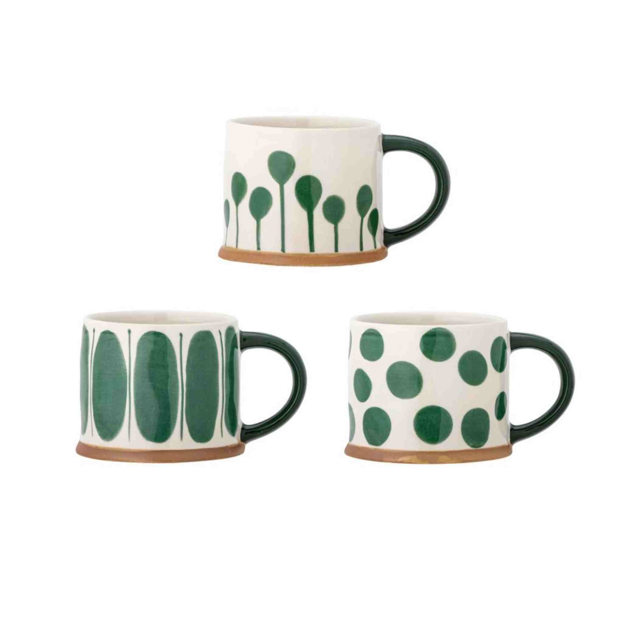 Linora Large Stoneware Mug | Green