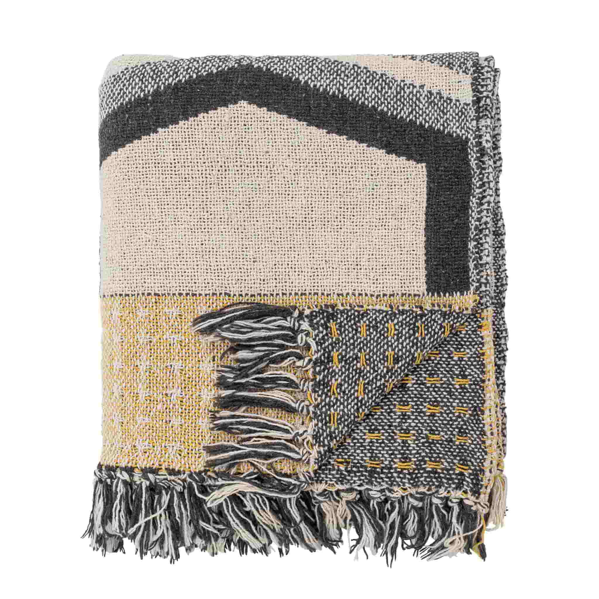 Graphic pattern grey throw