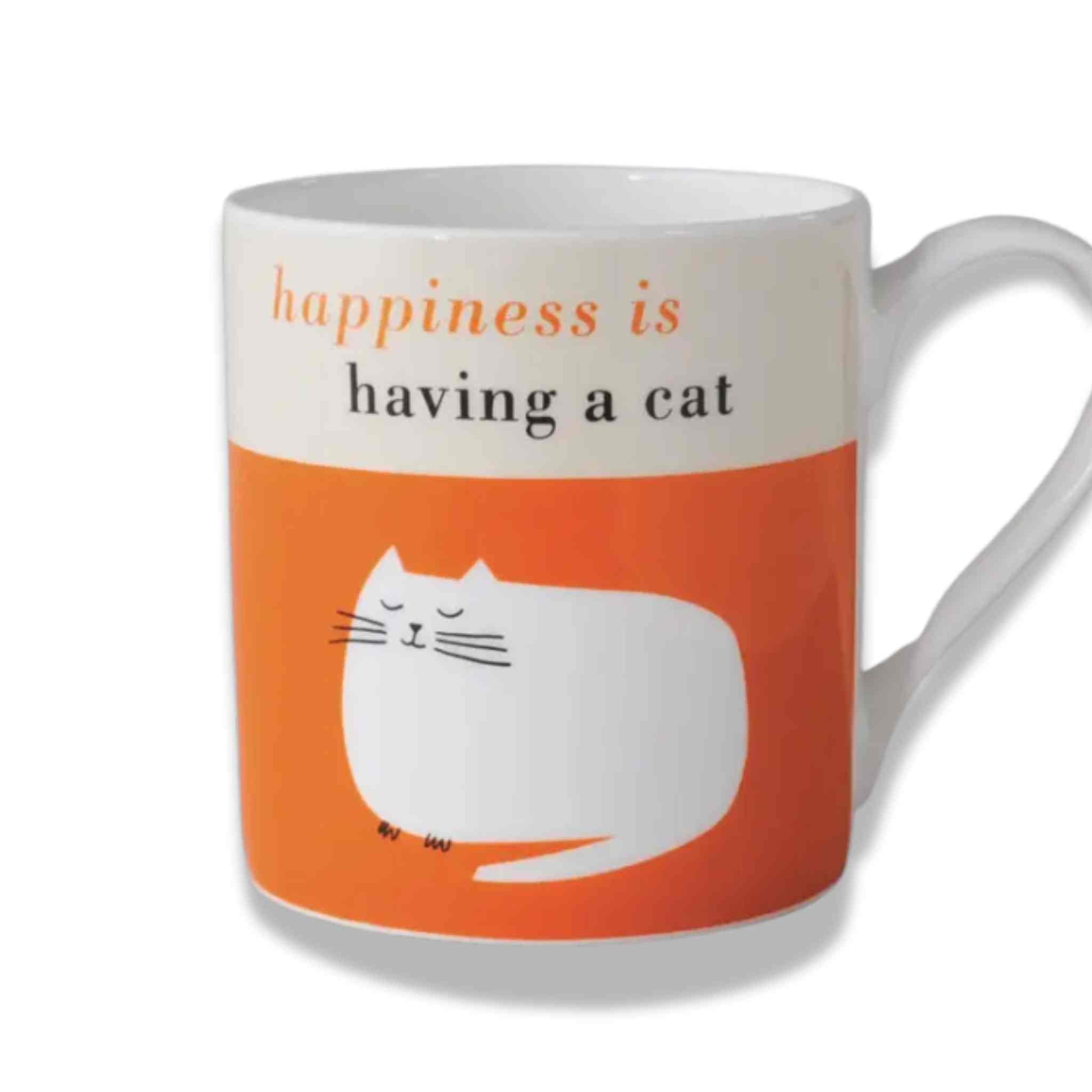 Happiness Catnap | Orange Bone China Mug