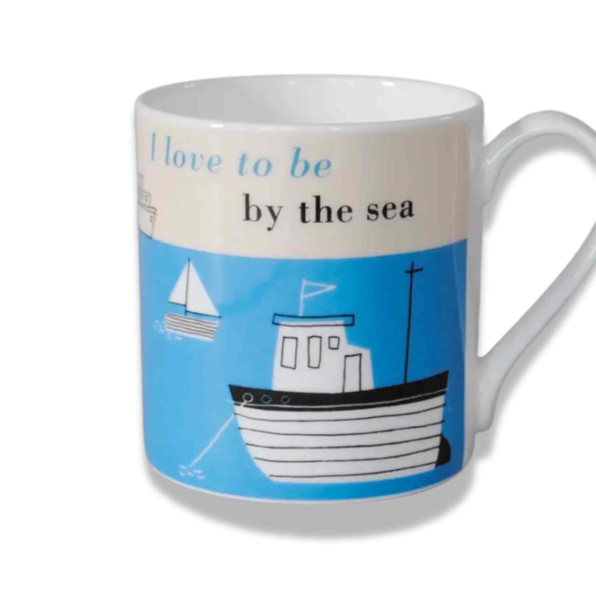 Happiness Boats | Turquoise Bone China Mug