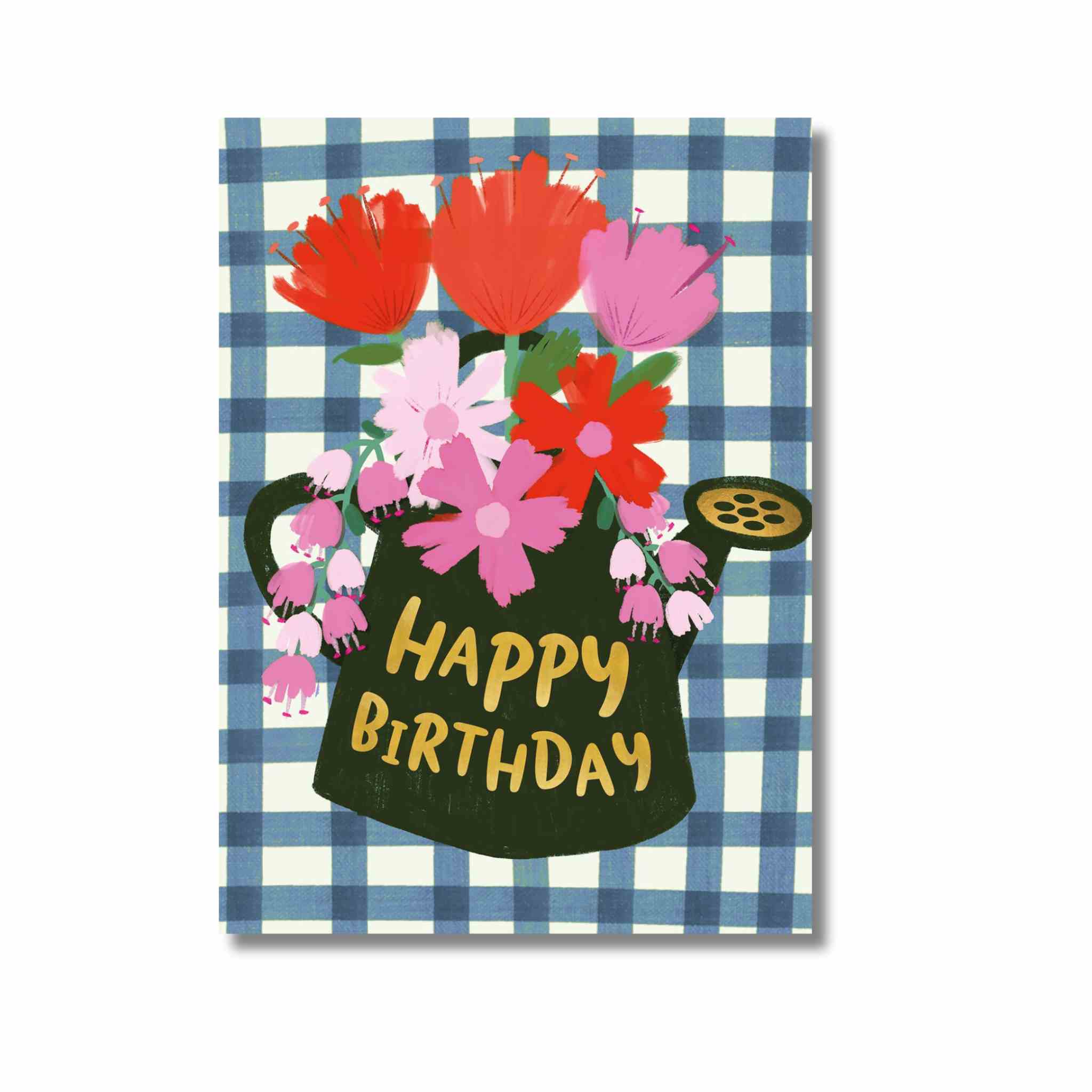 Happy Birthday Watering Can Blooms Card