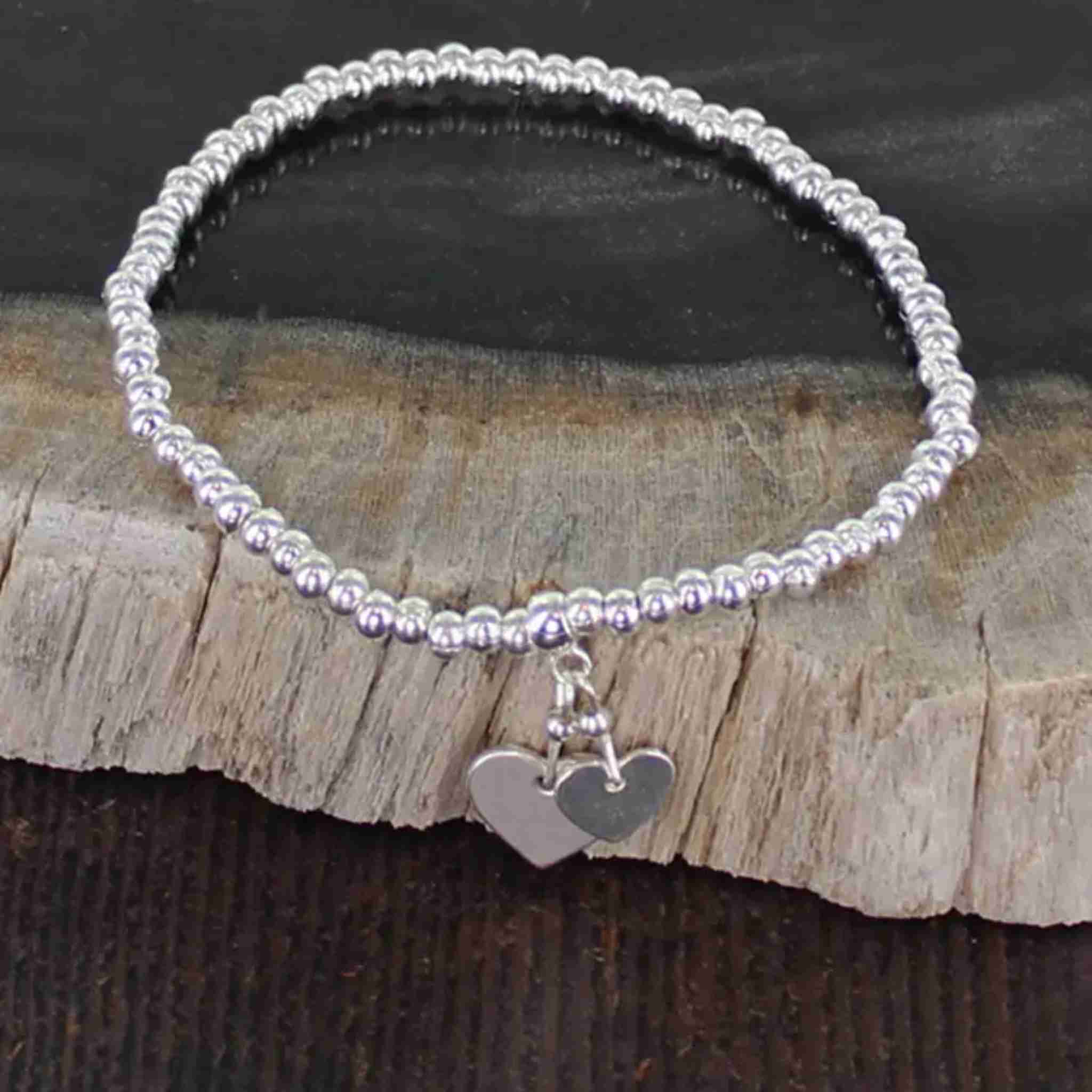 Elasticated Bracelet with Heart Charm