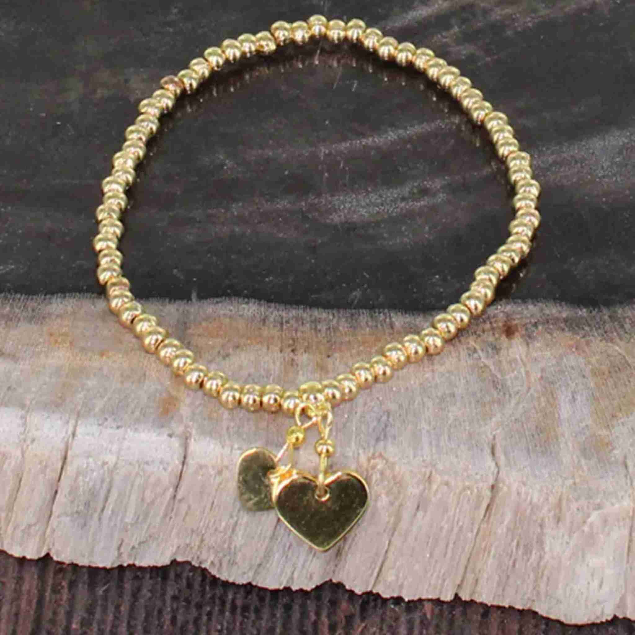 Elasticated Bracelet with Heart Charm