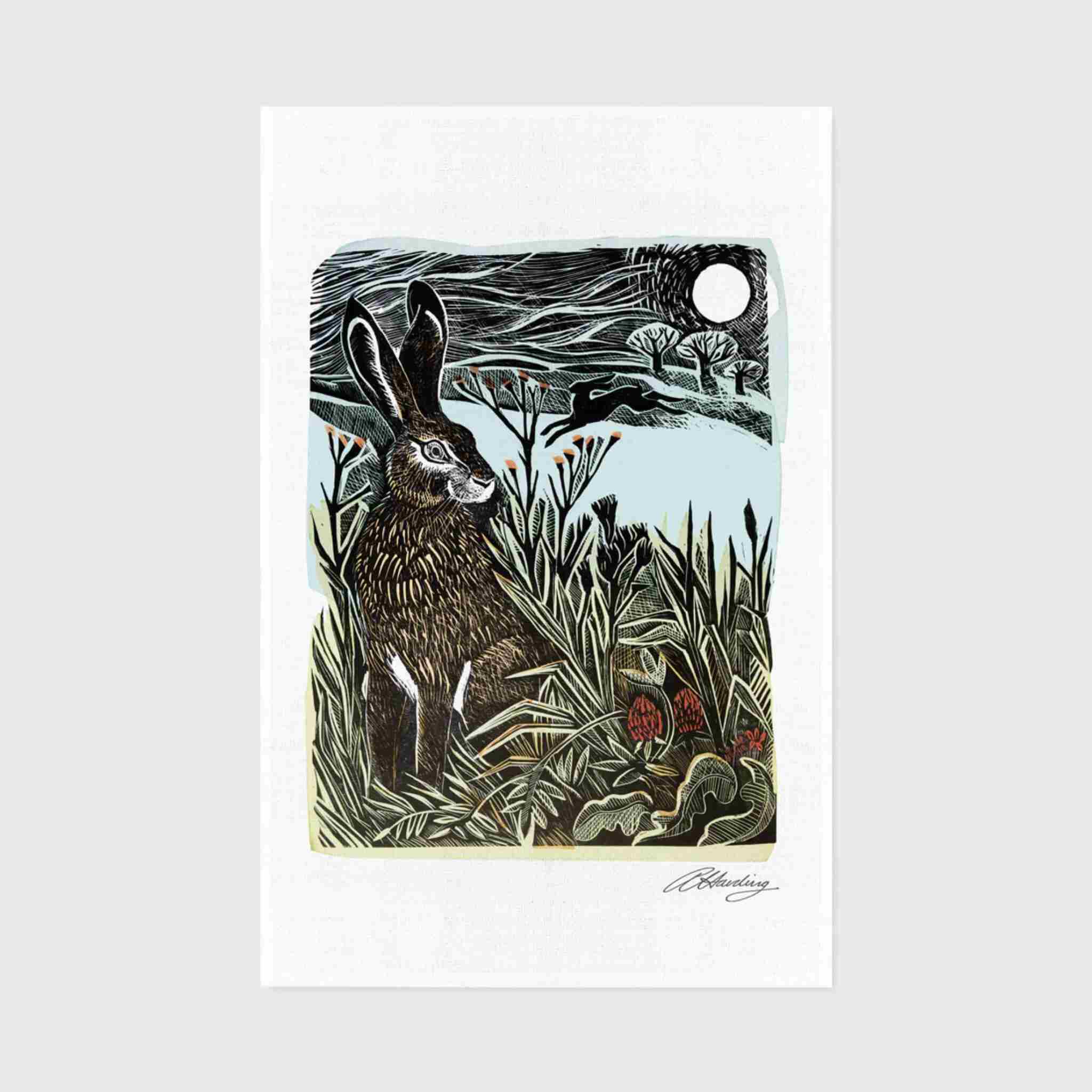 Hidden Hare Tea Towel
