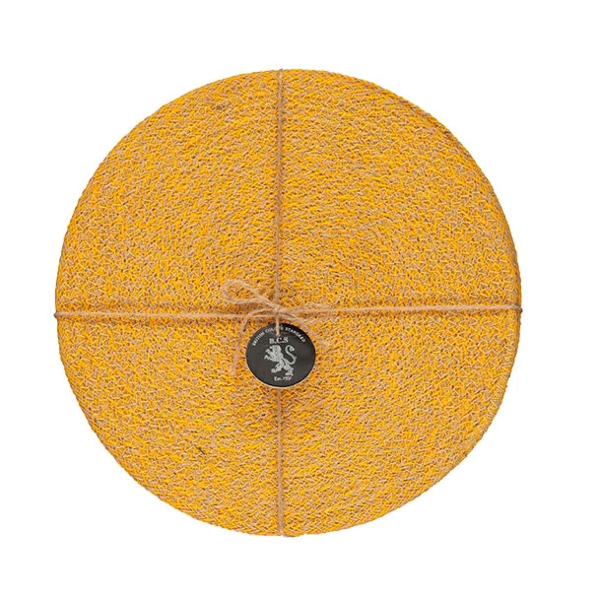 Indian Yellow Jute Placemats 27cm | Tied Set of 4