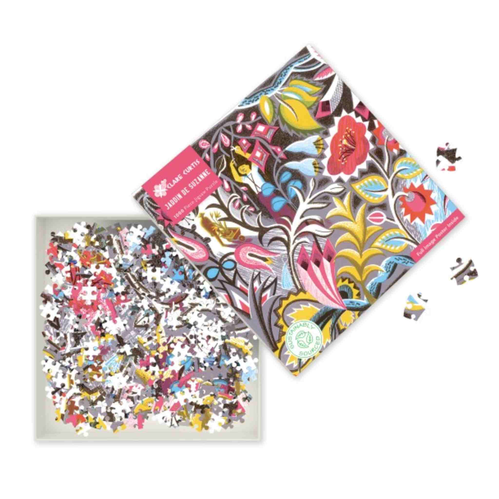 colourful Sustainable 1000 piece art jigsaw puzzle in box - FSC certified