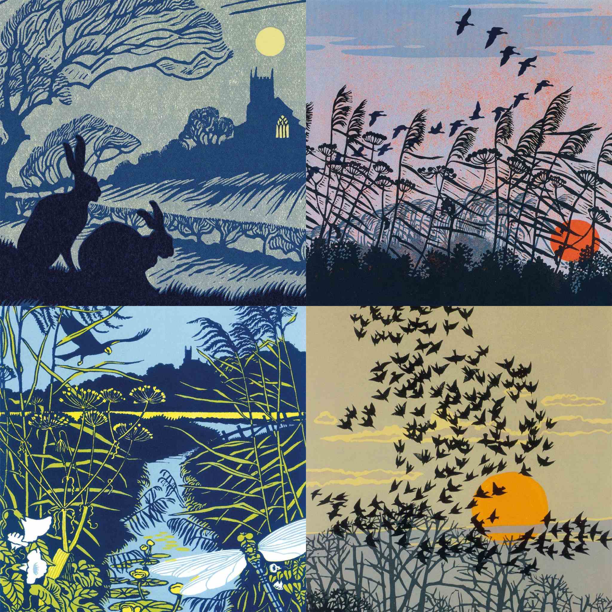 Landscape Linocuts | 20 Notecards