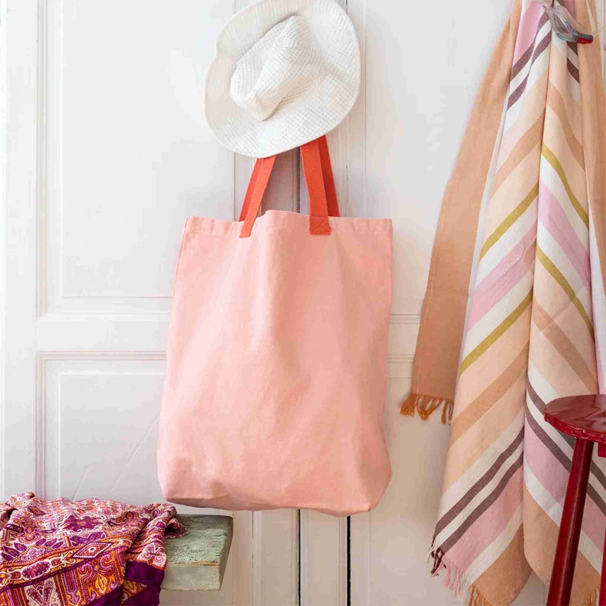Large Pink Cotton Tote Bag