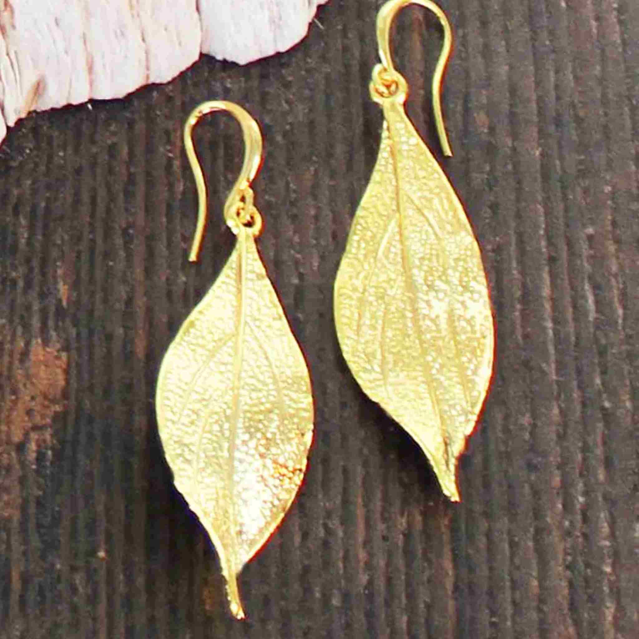 Leaf Earrings | Gold-Plate