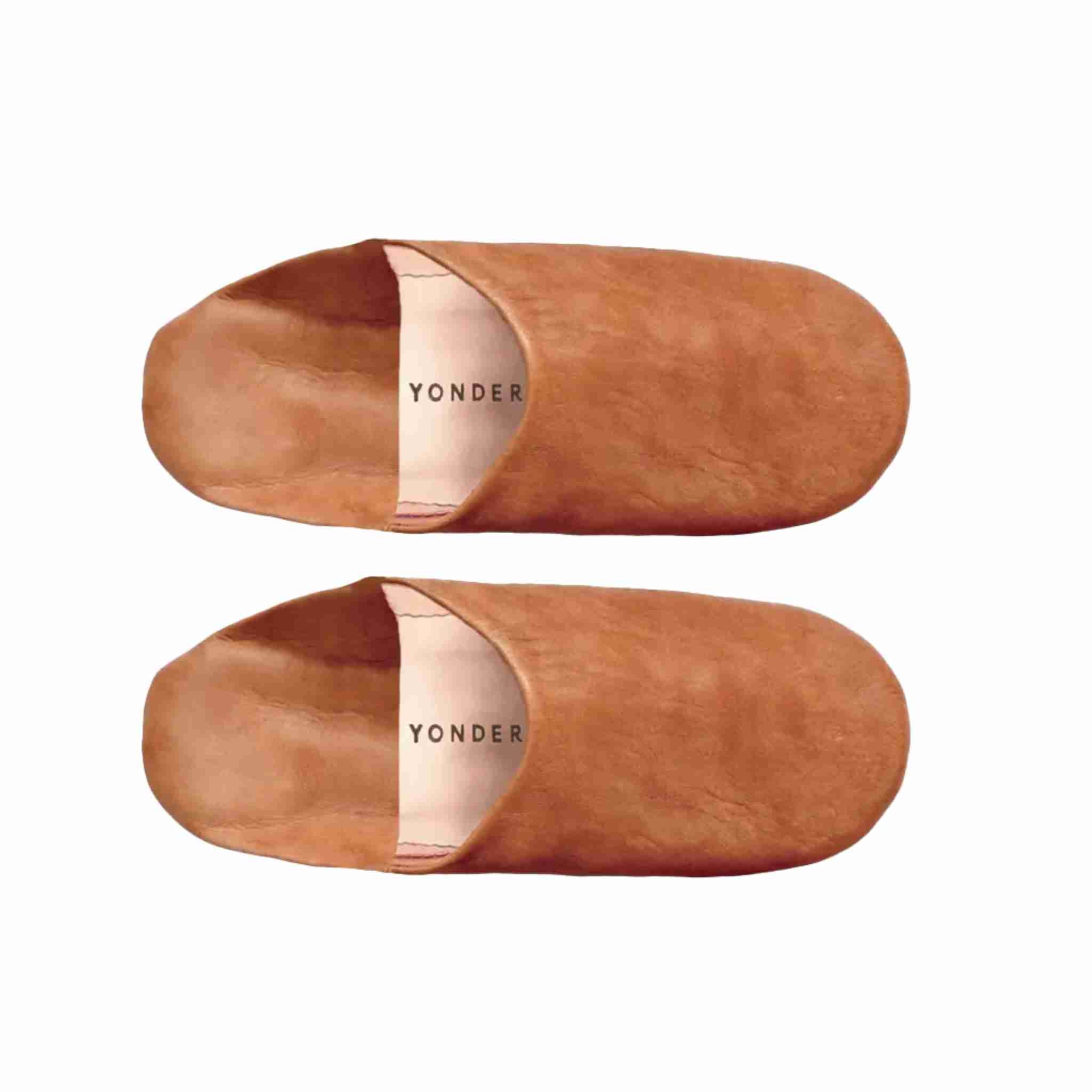Leather Babouche Slippers | Toffee