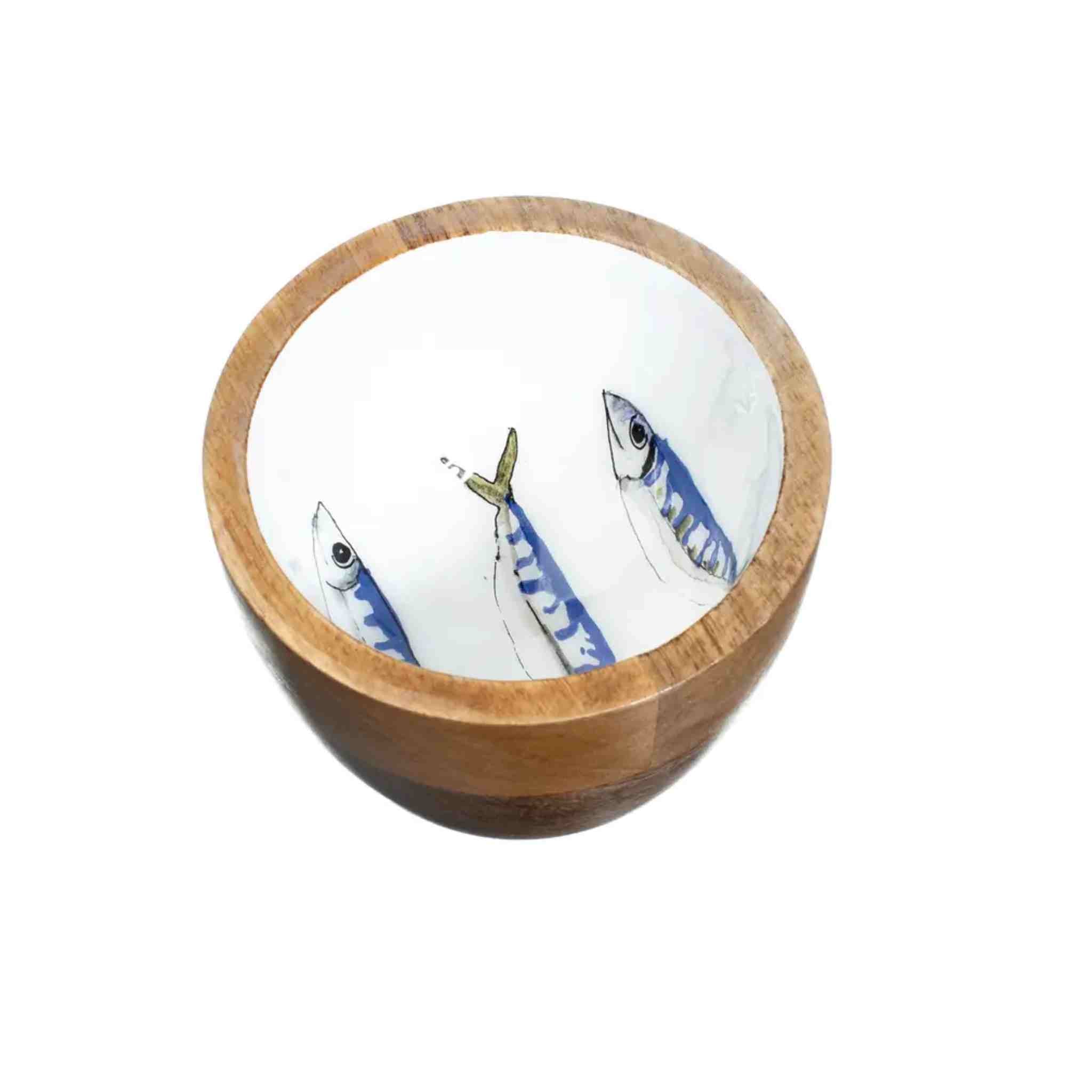 Mackerel Mango Wood Nut Bowl