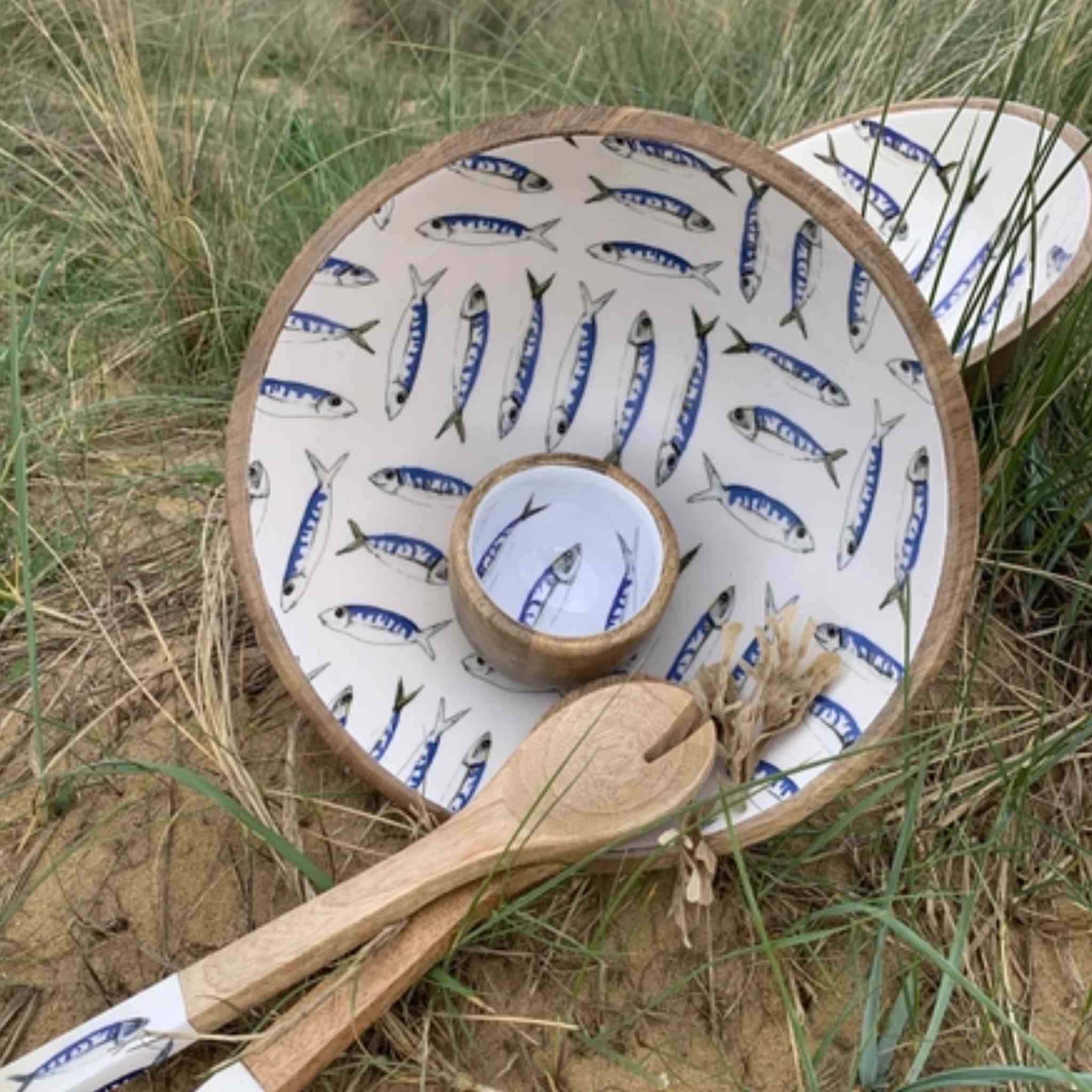 Mackerel Wooden Bowl | 25 cm