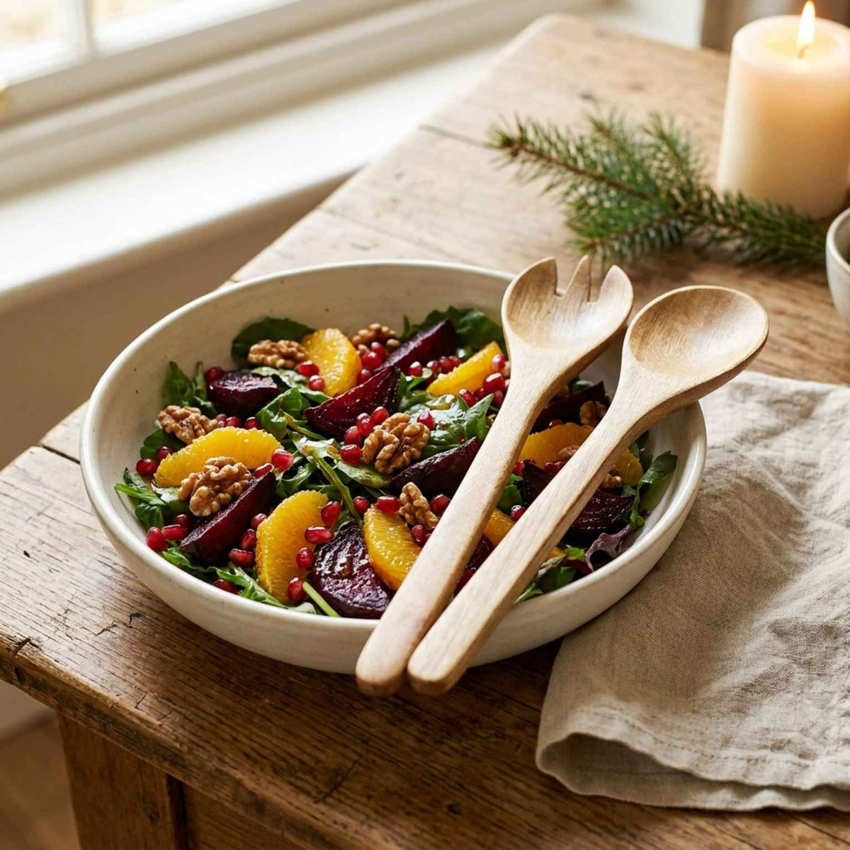 Mango Wood Salad Server Set