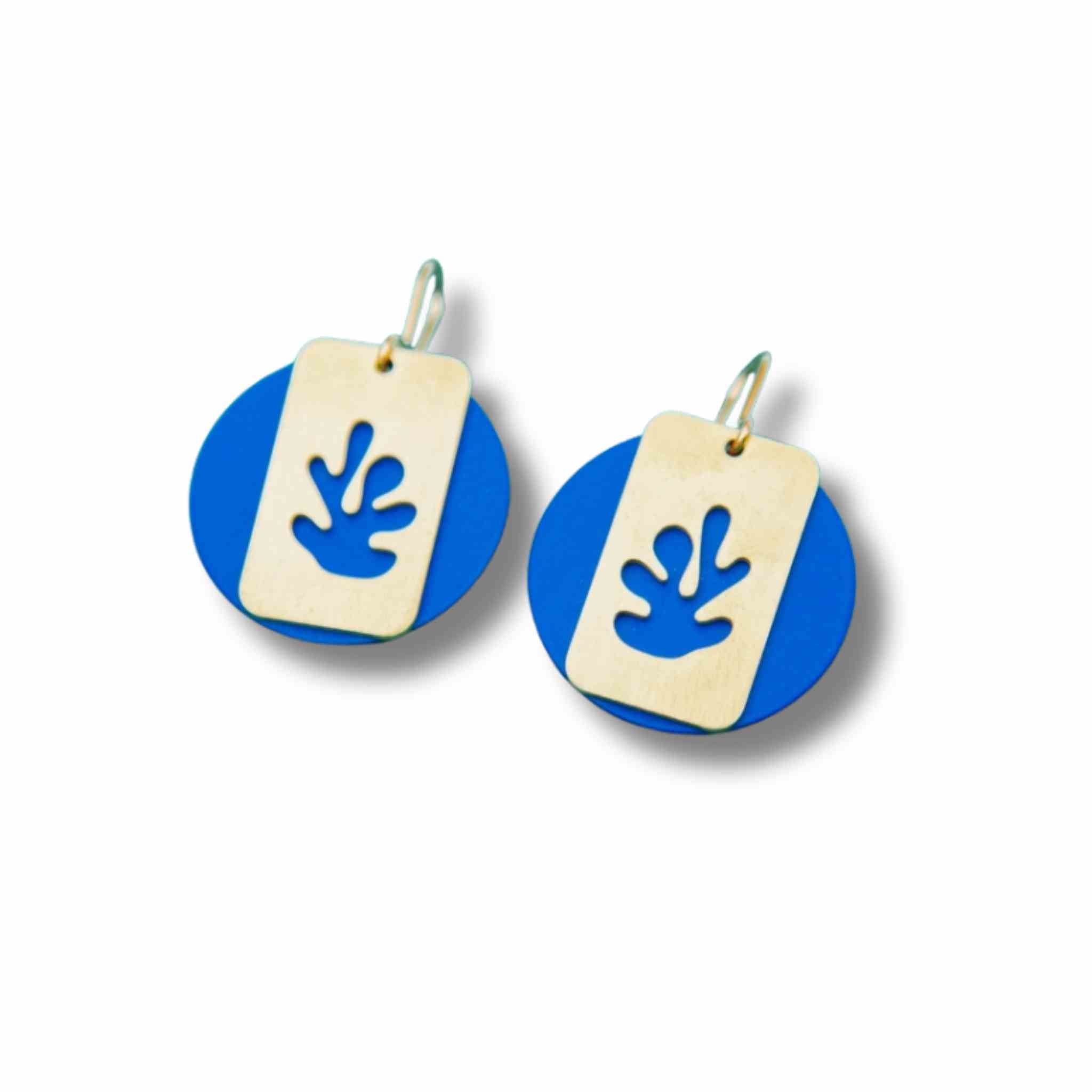 Matisse Leaves Statement Earrings | Ink Blue