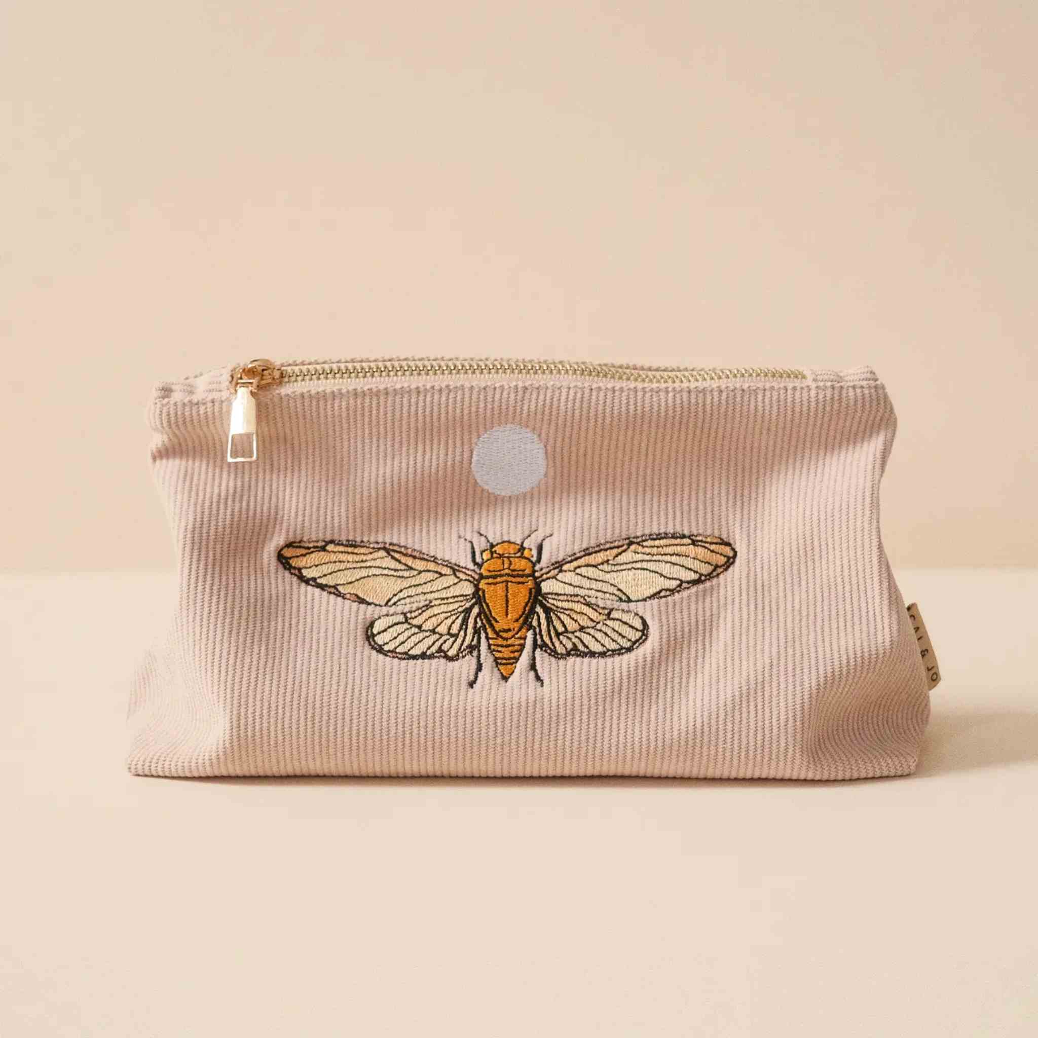Medium Corduroy Pouch in Pale Pink