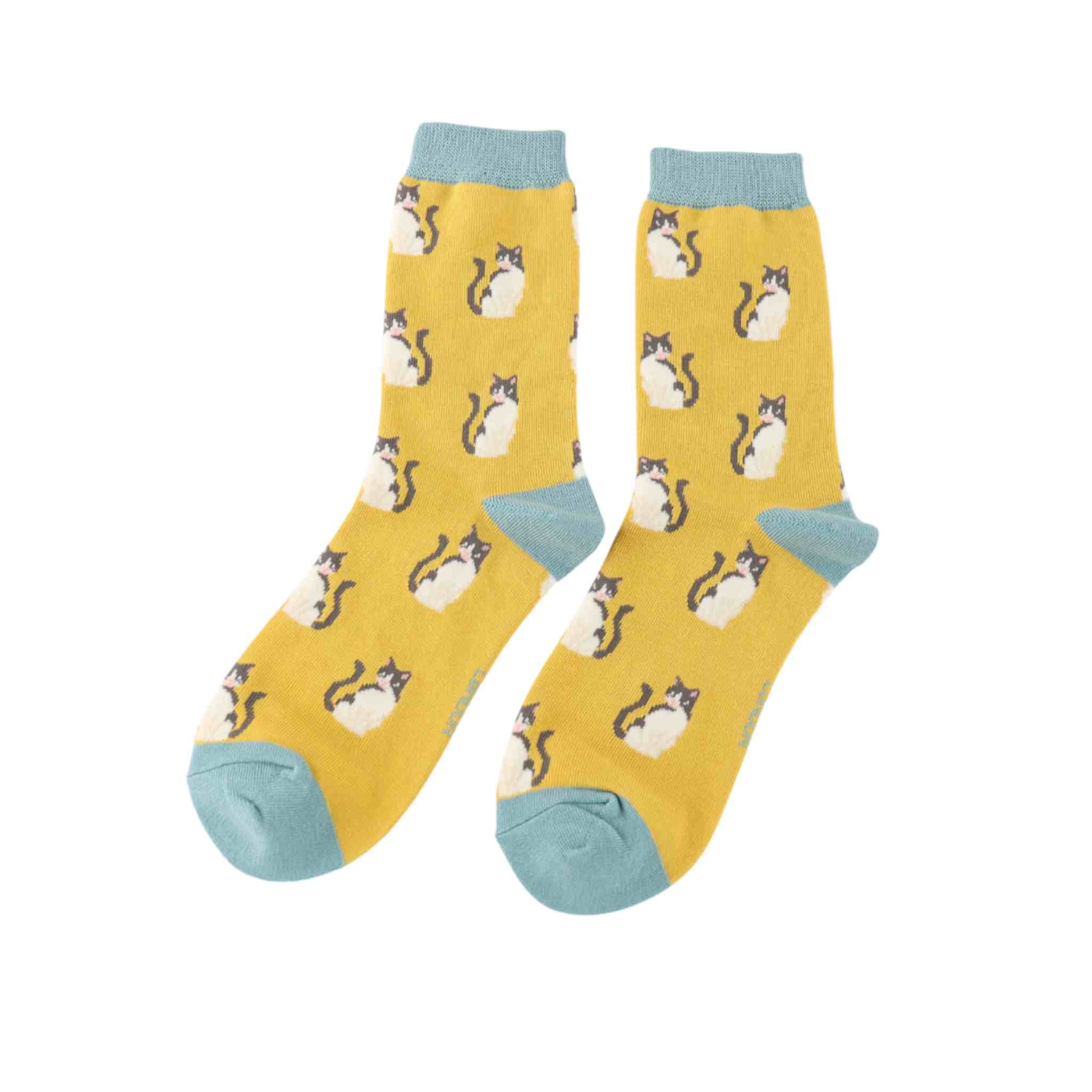 Cool Cats Socks | Yellow