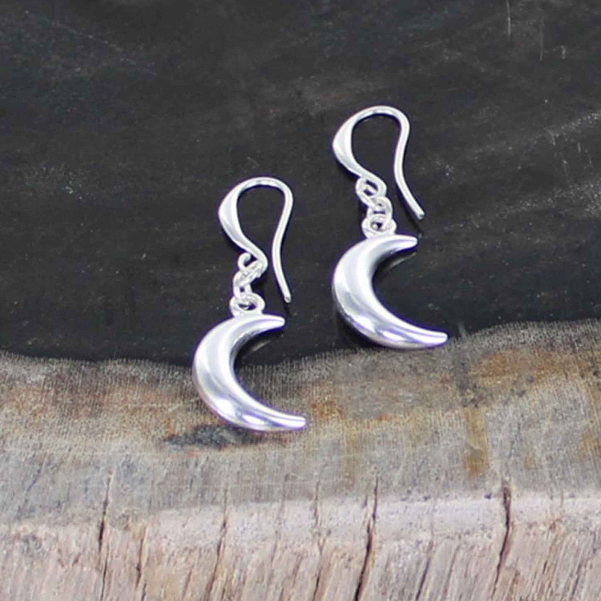 Moon Charm Earrings | Silver Plate